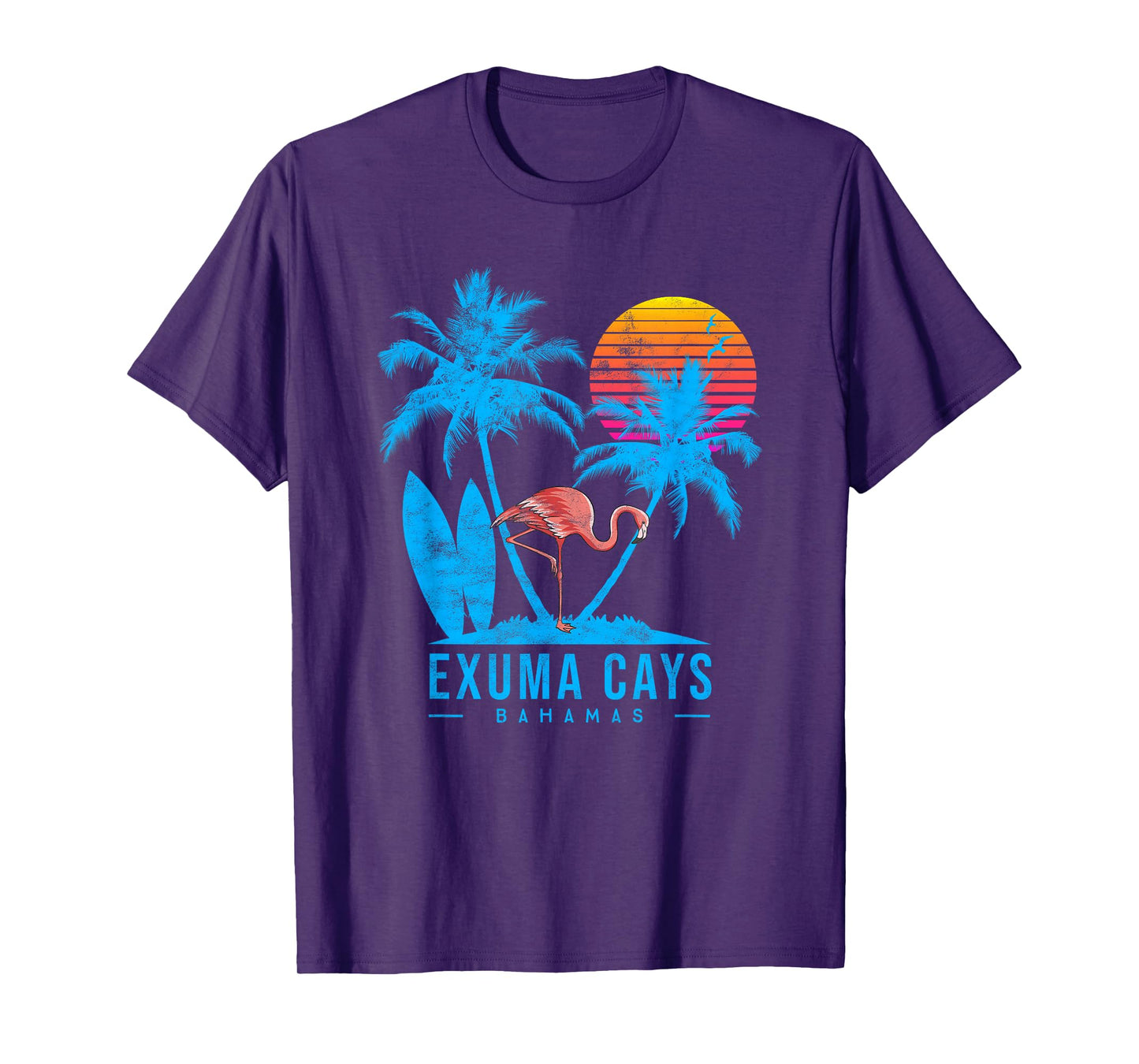 Exuma Cays, Bahamas. Palm trees sunset T-Shirt