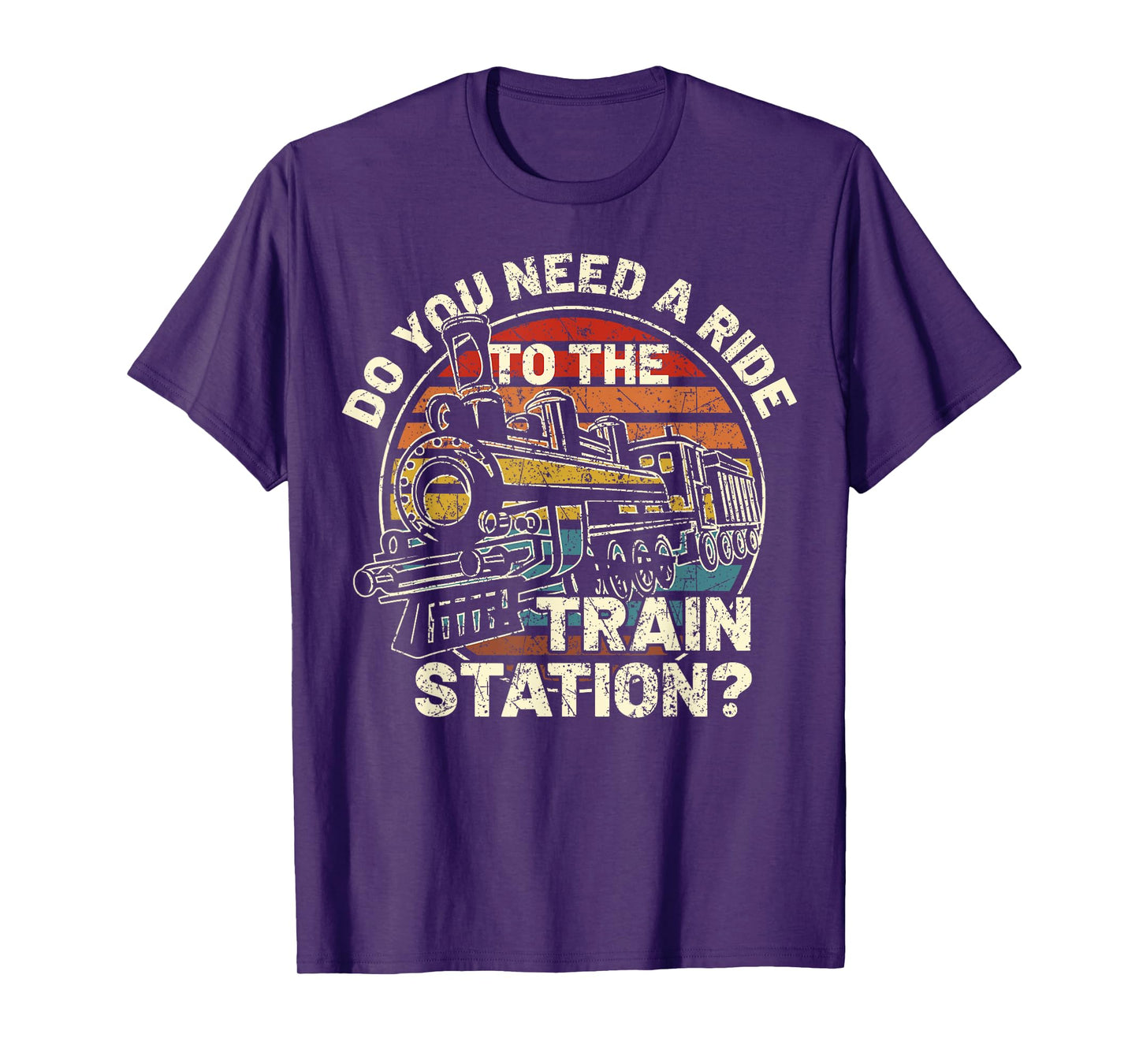 Do You Need a Ride To The train Station Retro Vintage Train T-Shirt