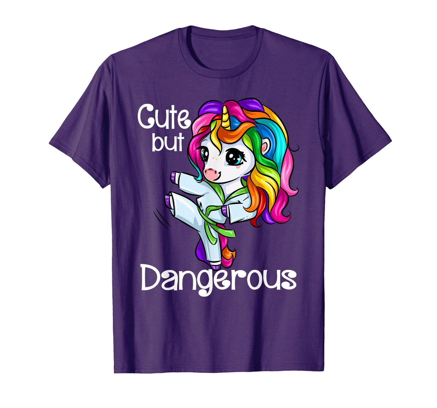 Cute But Dangerous Funny Karate Unicorn Girl T-Shirt