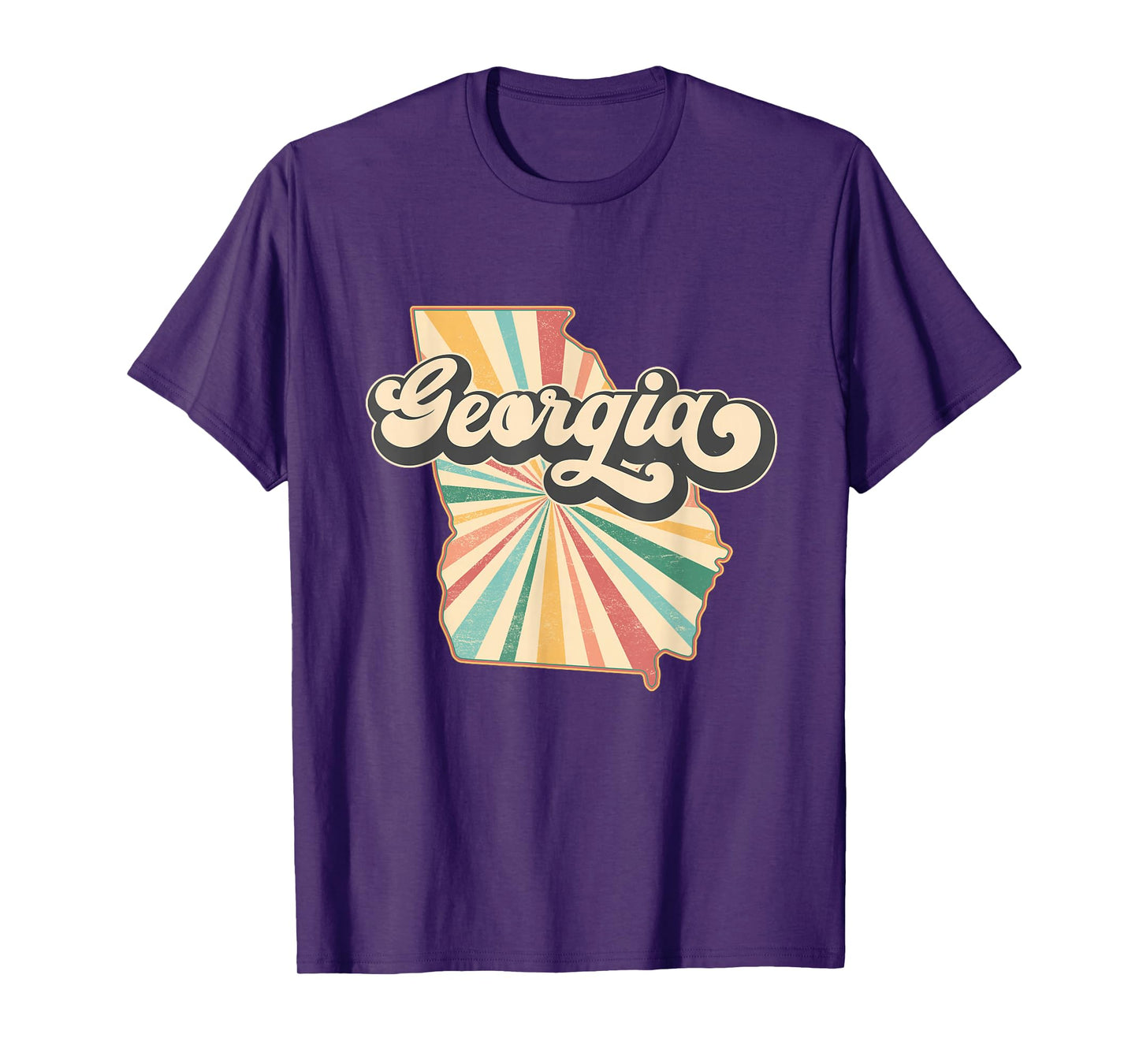 Georgia State Map - Retro Map Flag Souvenir Men Women Kids T-Shirt