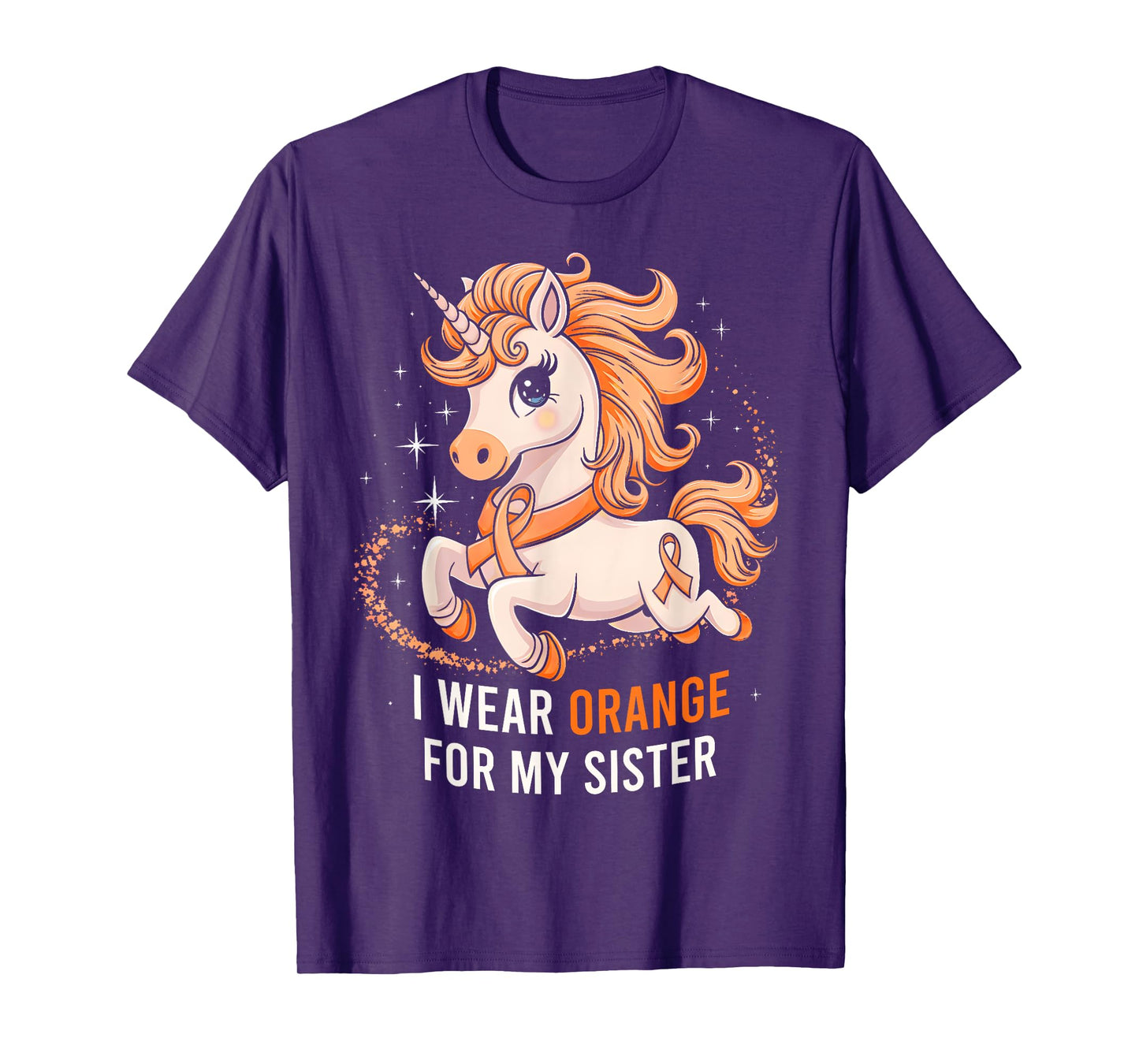 I Wear Orange For My Sister Unicorn MS Awareness T-Shirt