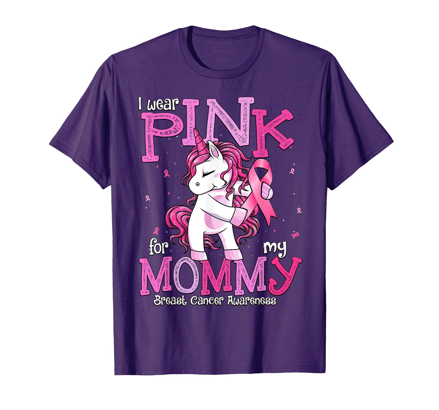 I Wear Pink For My Mommy Shirt Breast Cancer Awareness T-Shirt