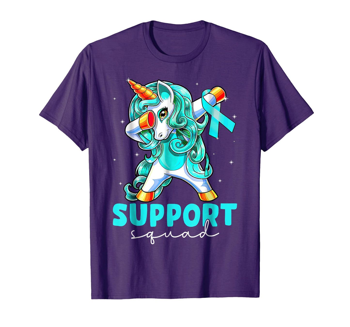 Support Squad Sexual Assault Awareness Teal Unicorn T-Shirt