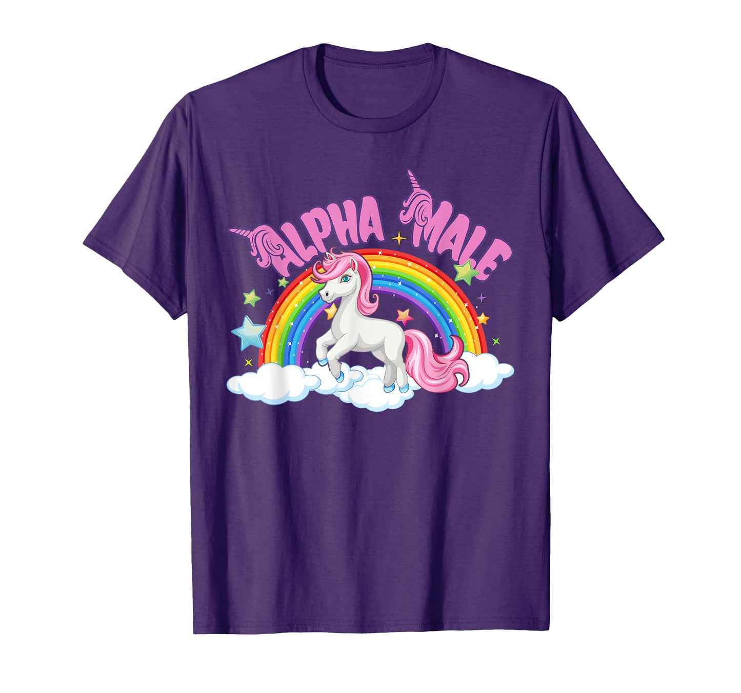 Alpha Male Unicorn Rainbow Sarcastic Humor Funny Ironic T-Shirt