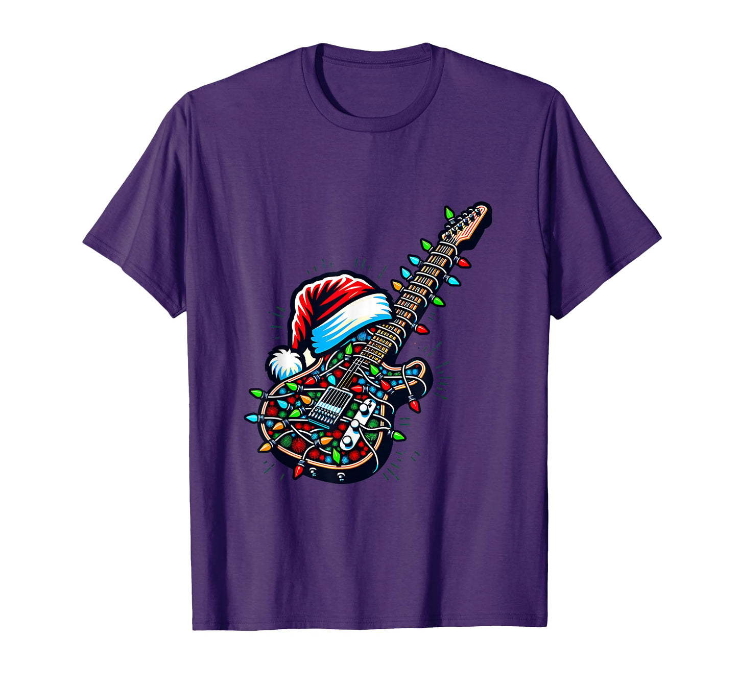 Rock & Roll Santa Xmas Guitarist Guitar Christmas Music T-Shirt