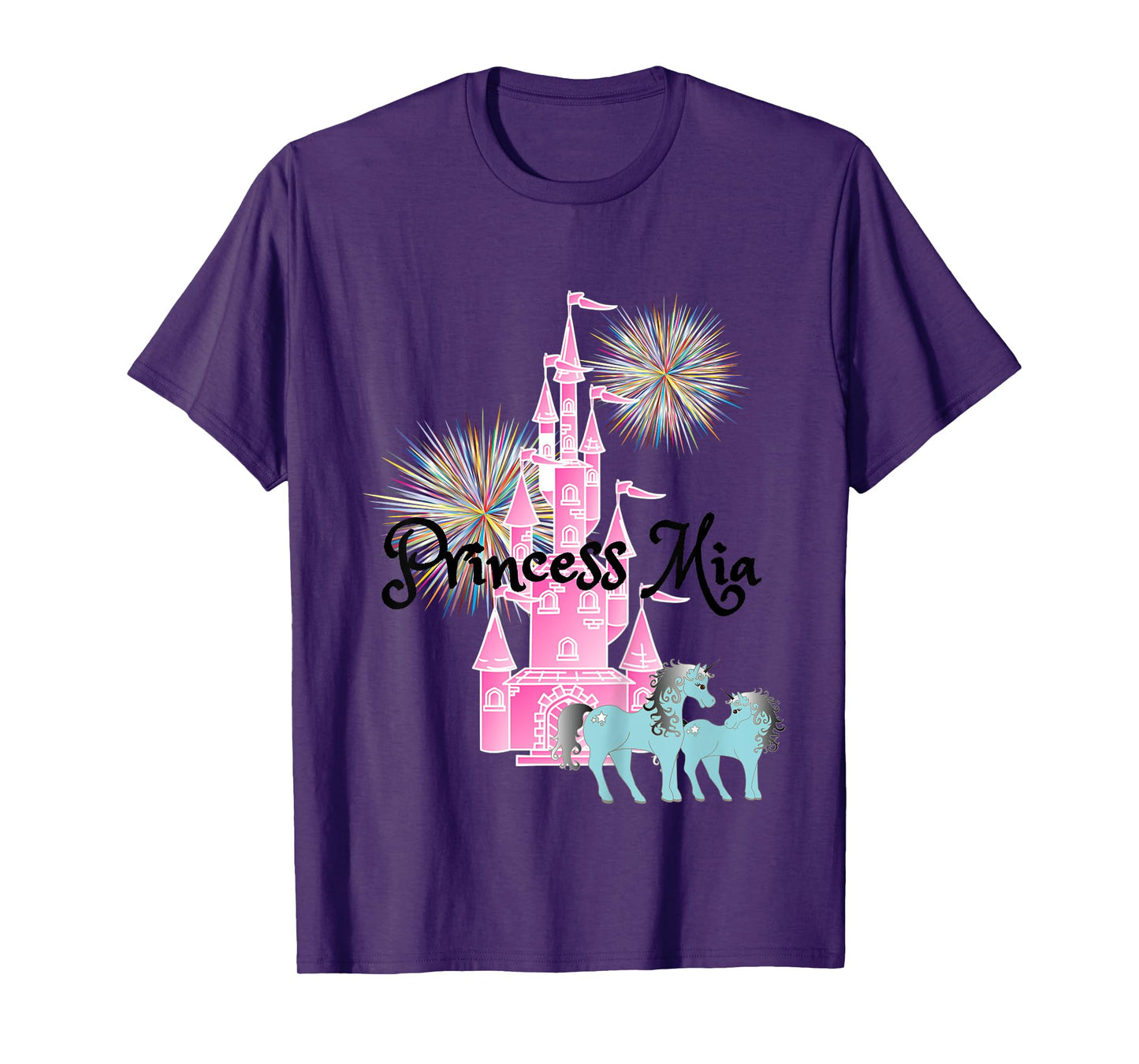 Kids Princess Mia Name Girls Personalized Custom T-Shirt