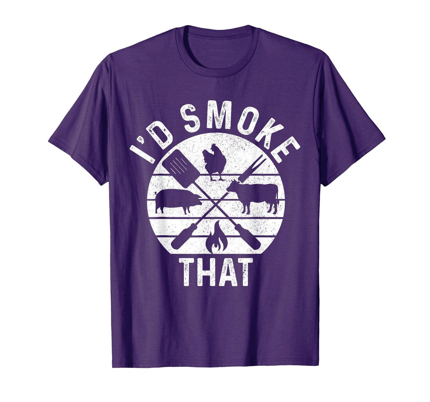 Chef Butcher BBQ I'd Smoke That Pork Beef Funny Father's Day T-Shirt