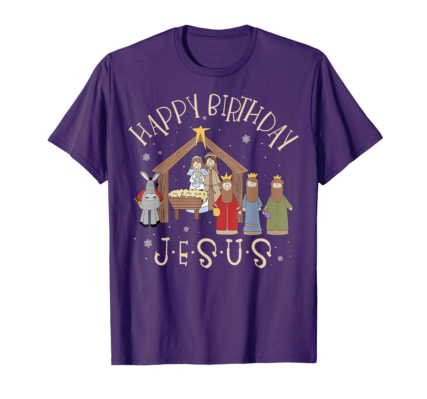 Merry Christmas Tee Unisex-Christian Family Group Children Nativity Happy Birthday Jesus Christmas Nativity Christian T-Shirt Black Small Crew Neck Short Sleeve Cotton Blend T-Shirt