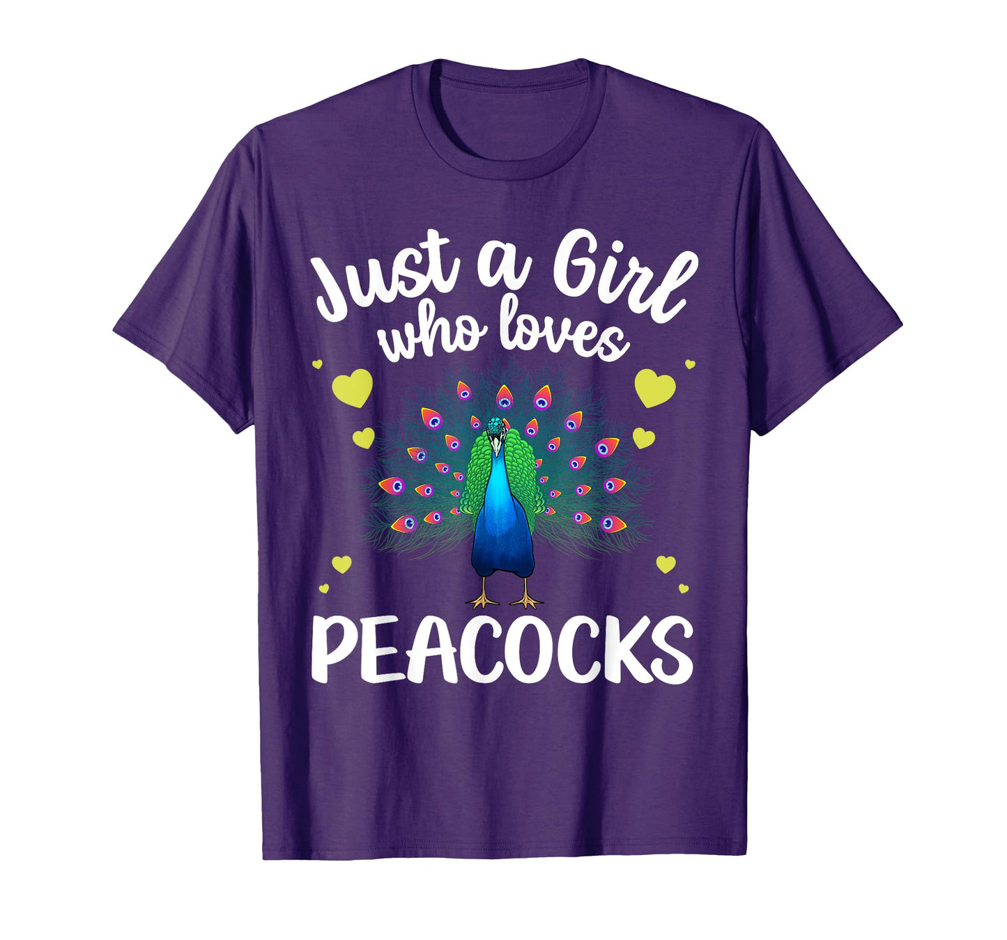 Funny Peacock Design For Women Girls Kids Bird Peacock Lover T-Shirt