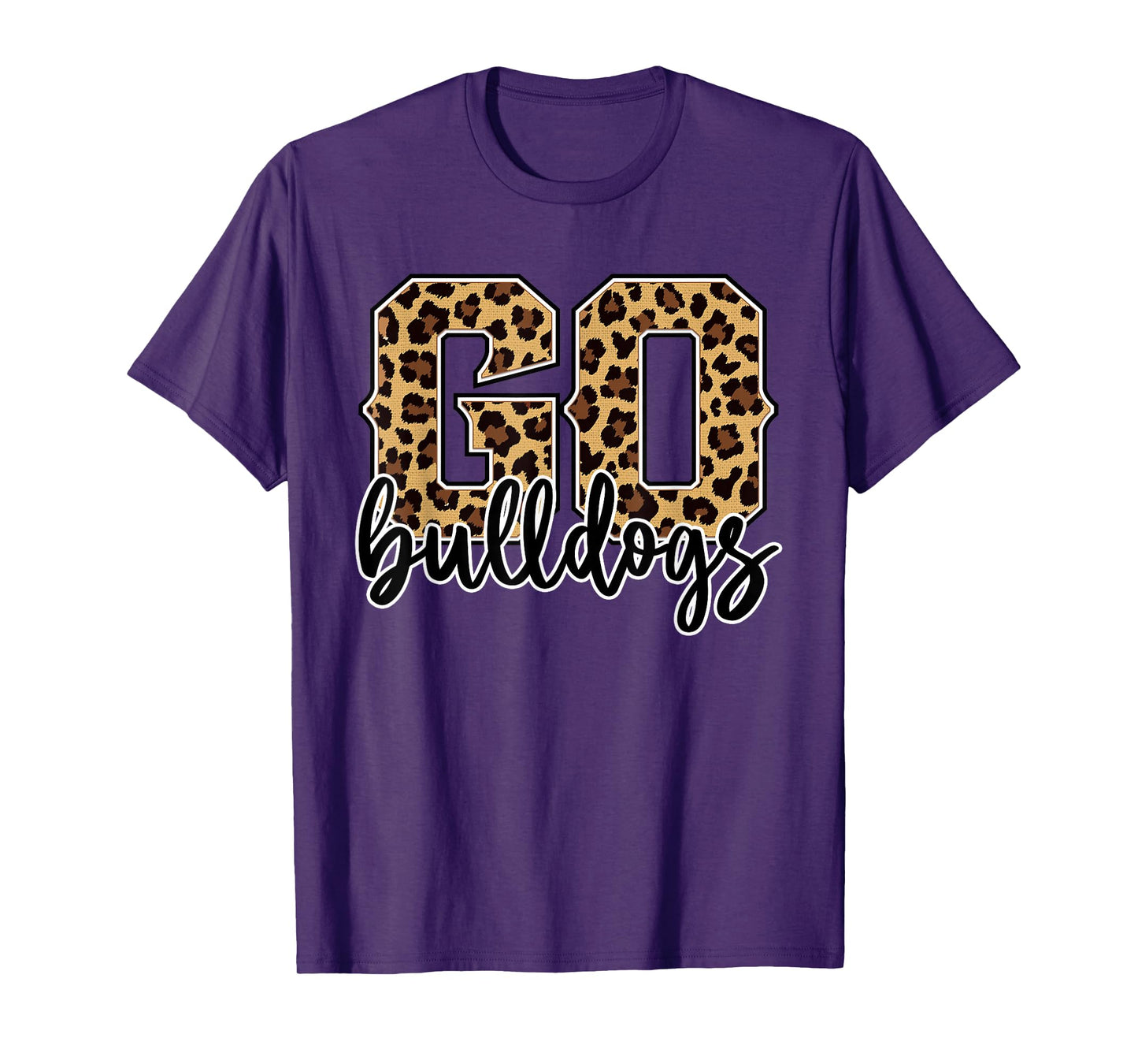Braves Go Bulldogs Leopard Print Womens Cheetah Graphic T-Shirt