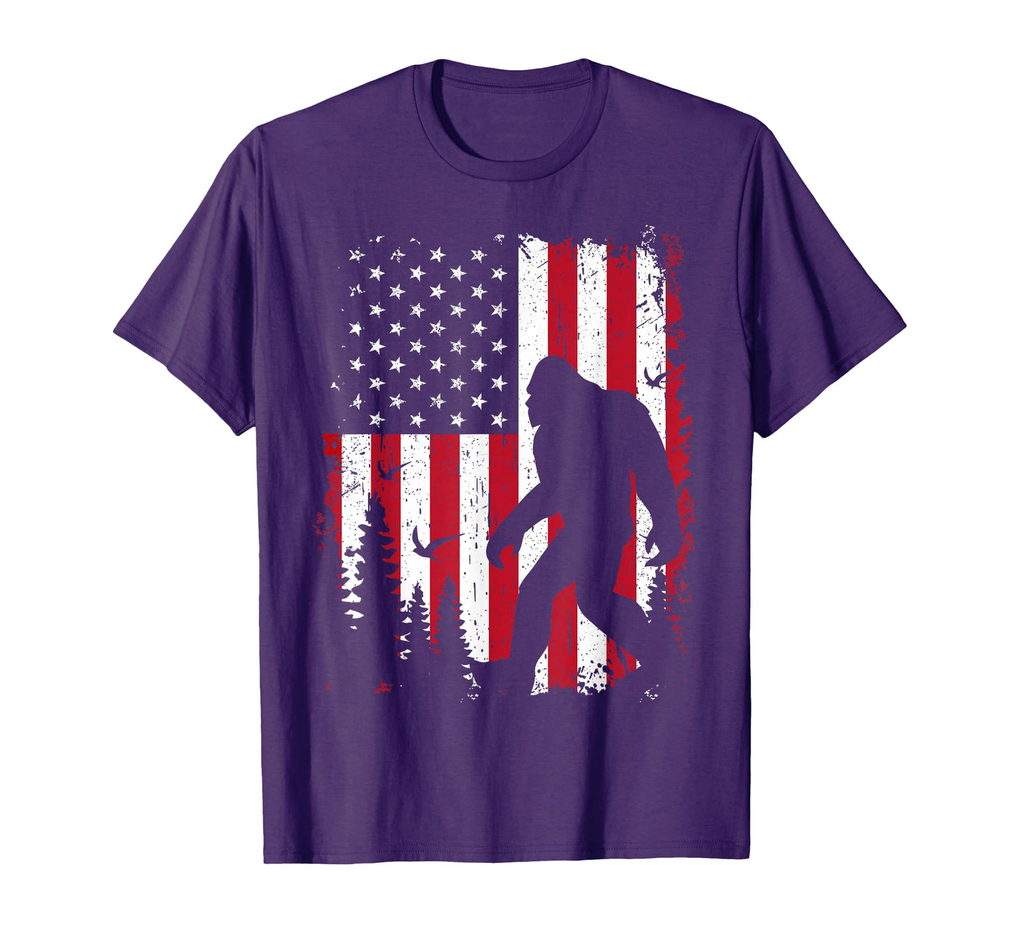 Bigfoot 4th of July American USA Flag Patriotic T-Shirt