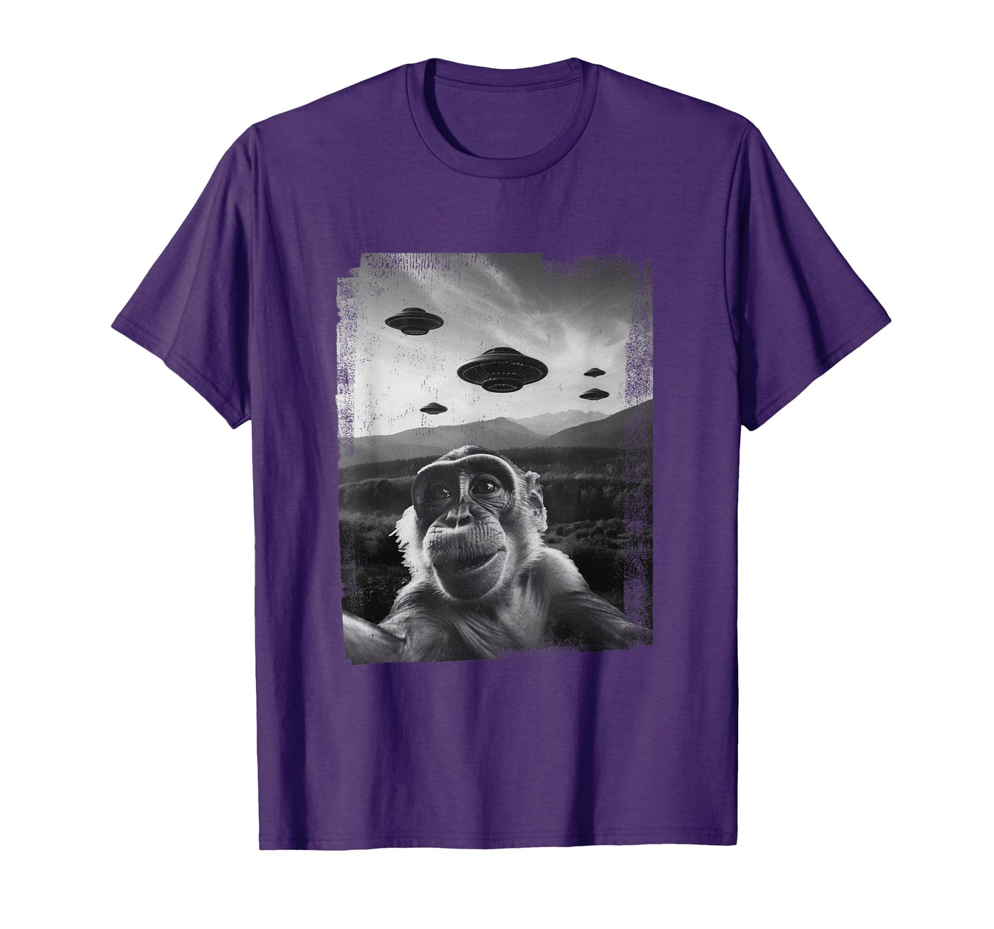 Funny Monkey Selfie With Alien Ufo Cute Monkey Tee For Kids T-Shirt