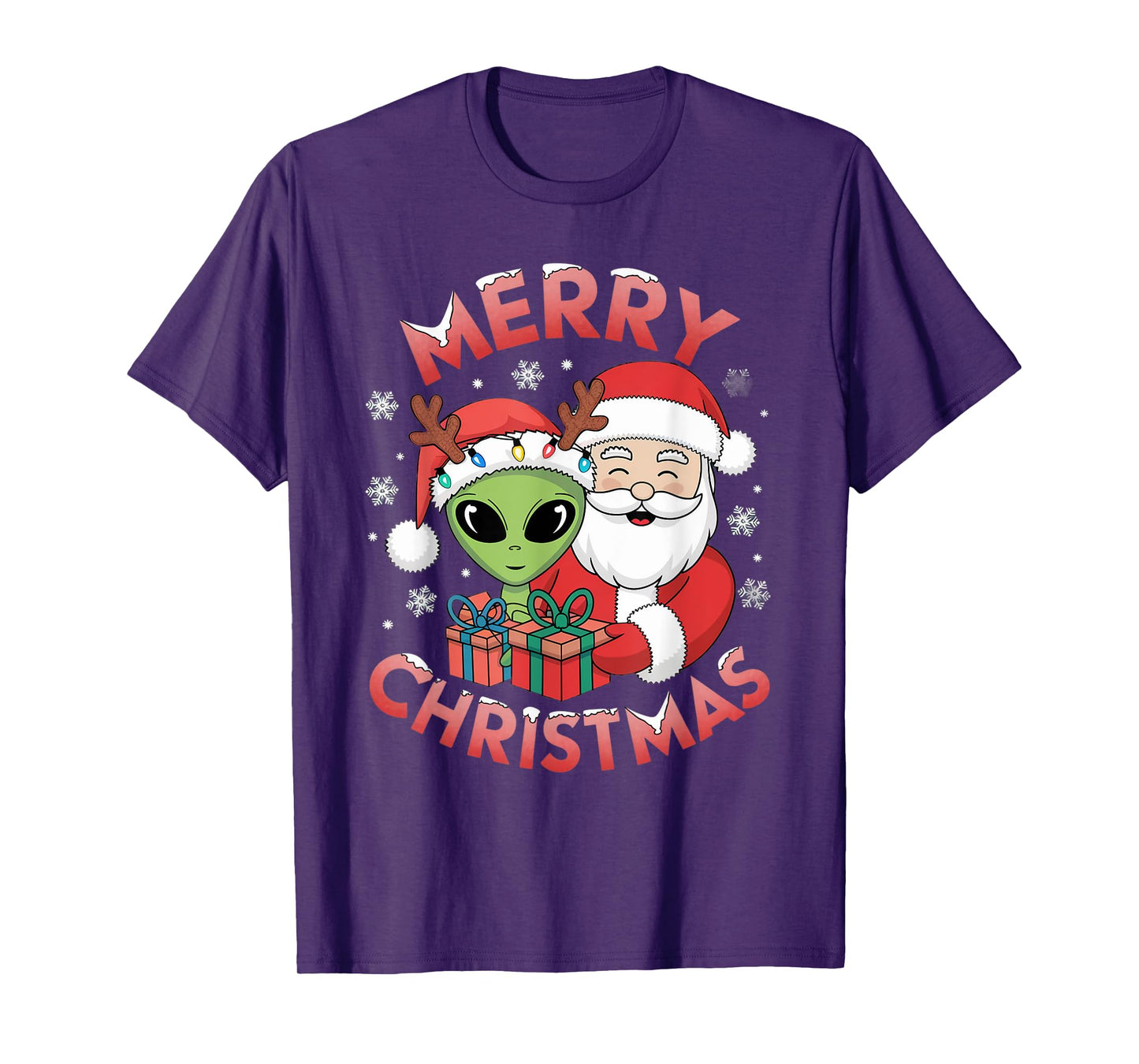 Cute Xmas Alien Santa on Alien Christmas T-Shirt
