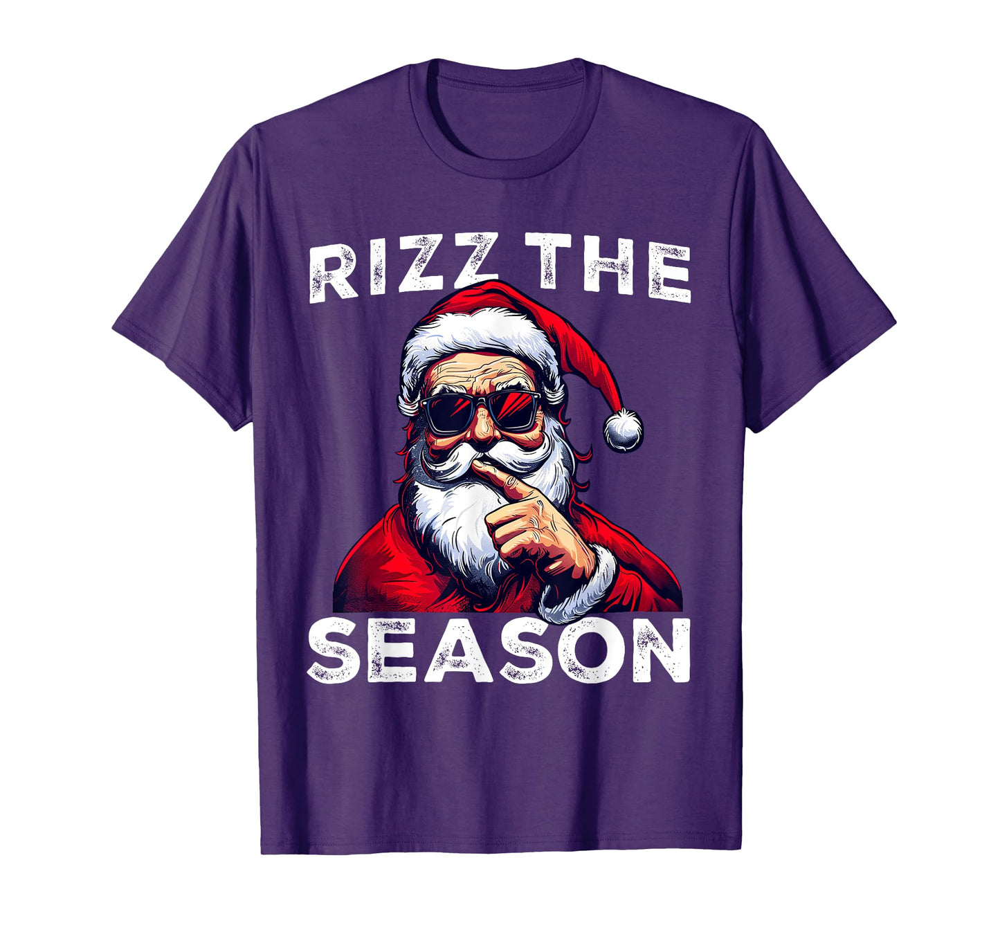 Rizz The Season Funny Santa Joke White Elephant Christmas T-Shirt
