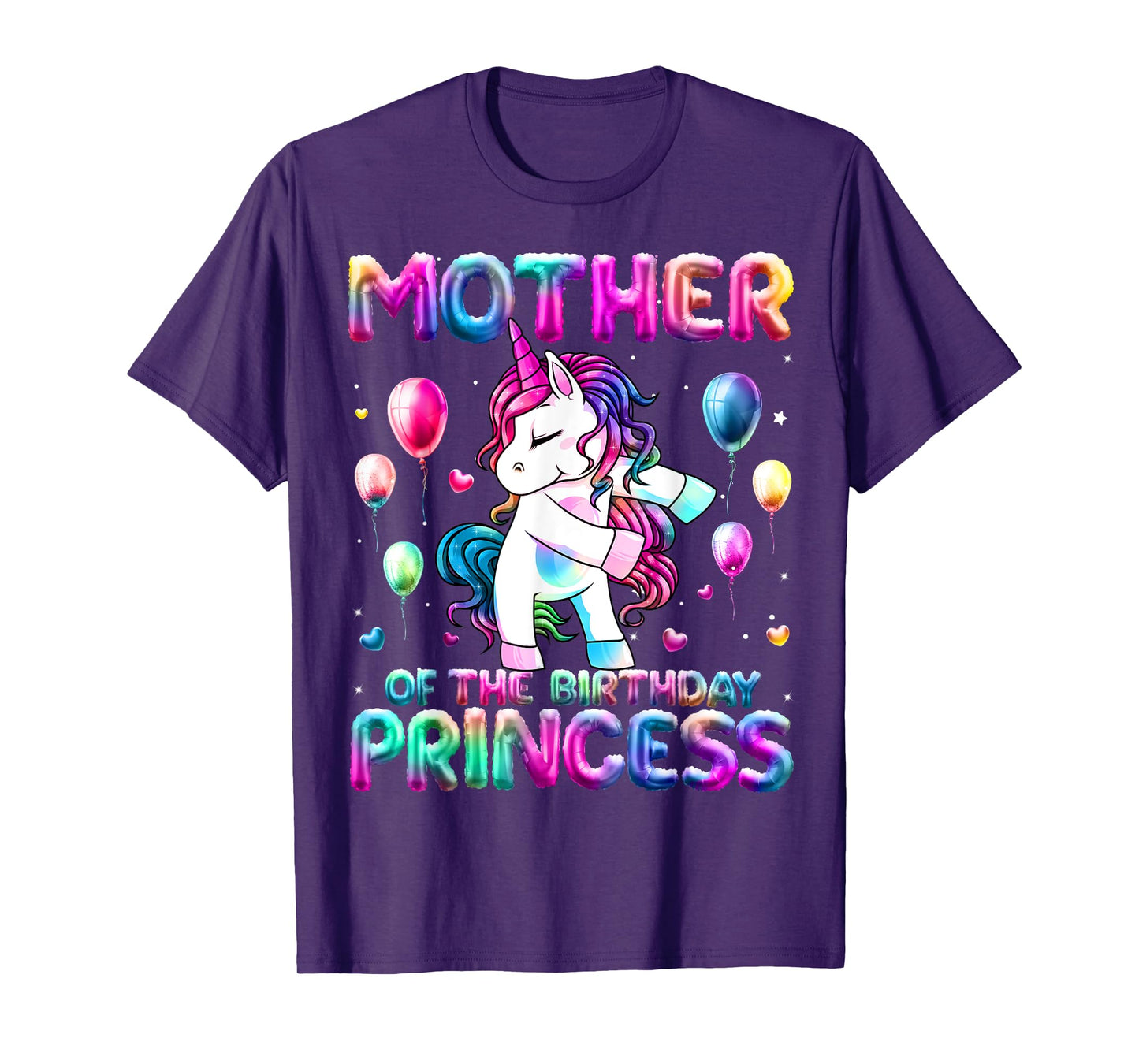 Mother of the Birthday Princess Girl Flossing Unicorn Mom T-Shirt