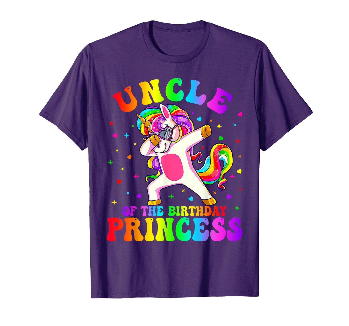 Uncle of the Birthday Princess Girl Dabbing Unicorn Funny T-Shirt