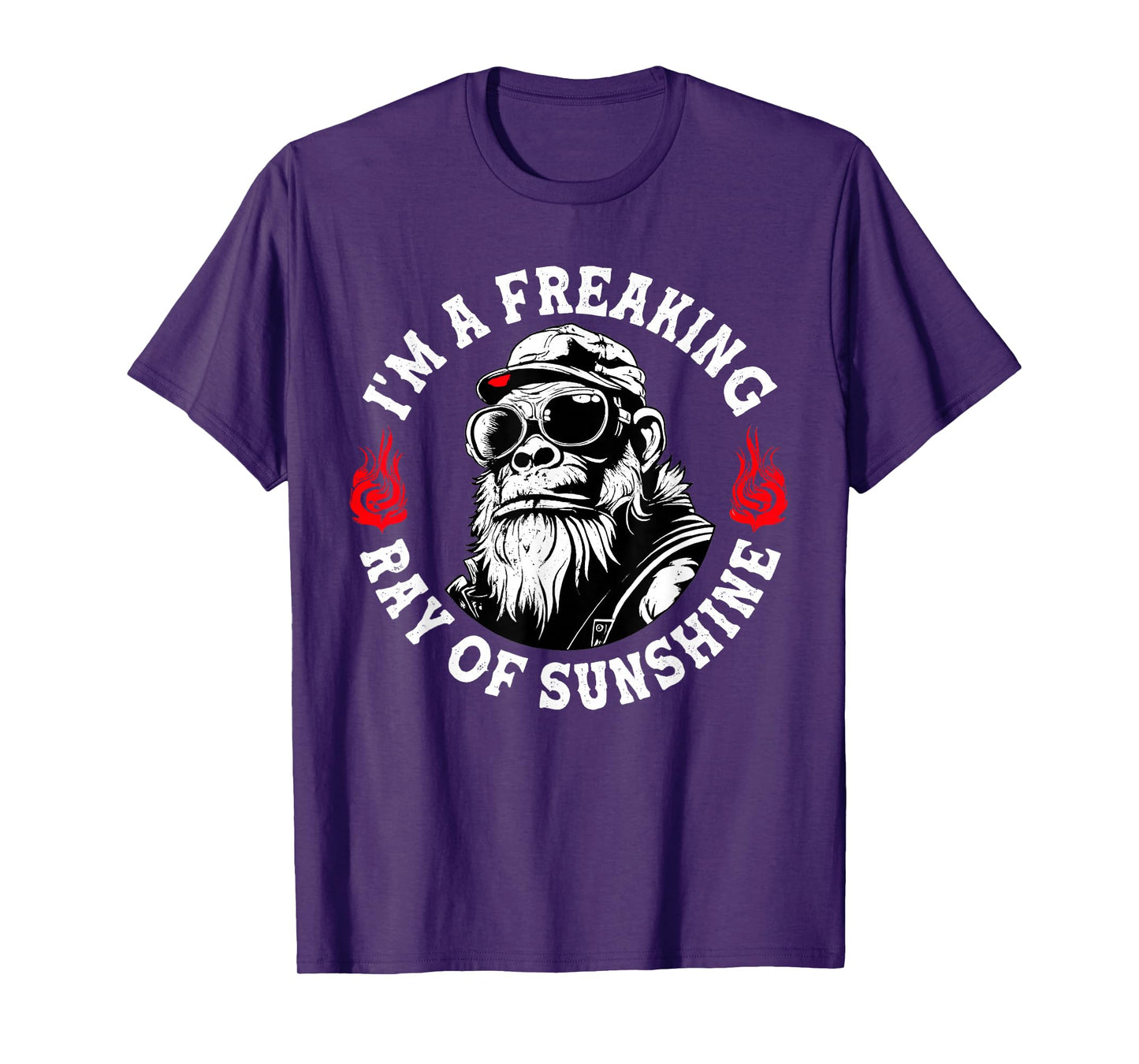 Retro I’m A Freaking Ray Of Sunshine Funny Monkey T-Shirt