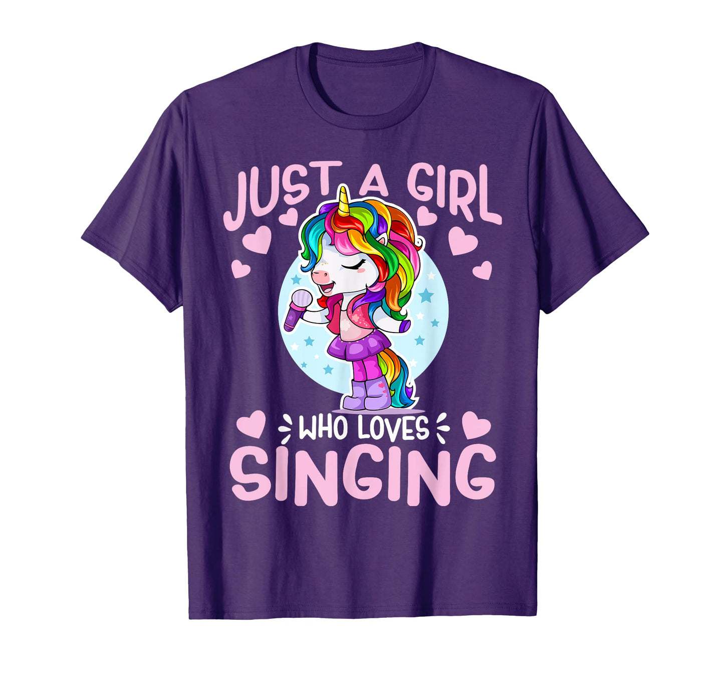 Just A Girl Who Loves Singing Funny Karaoke Singer Unicorn T-Shirt