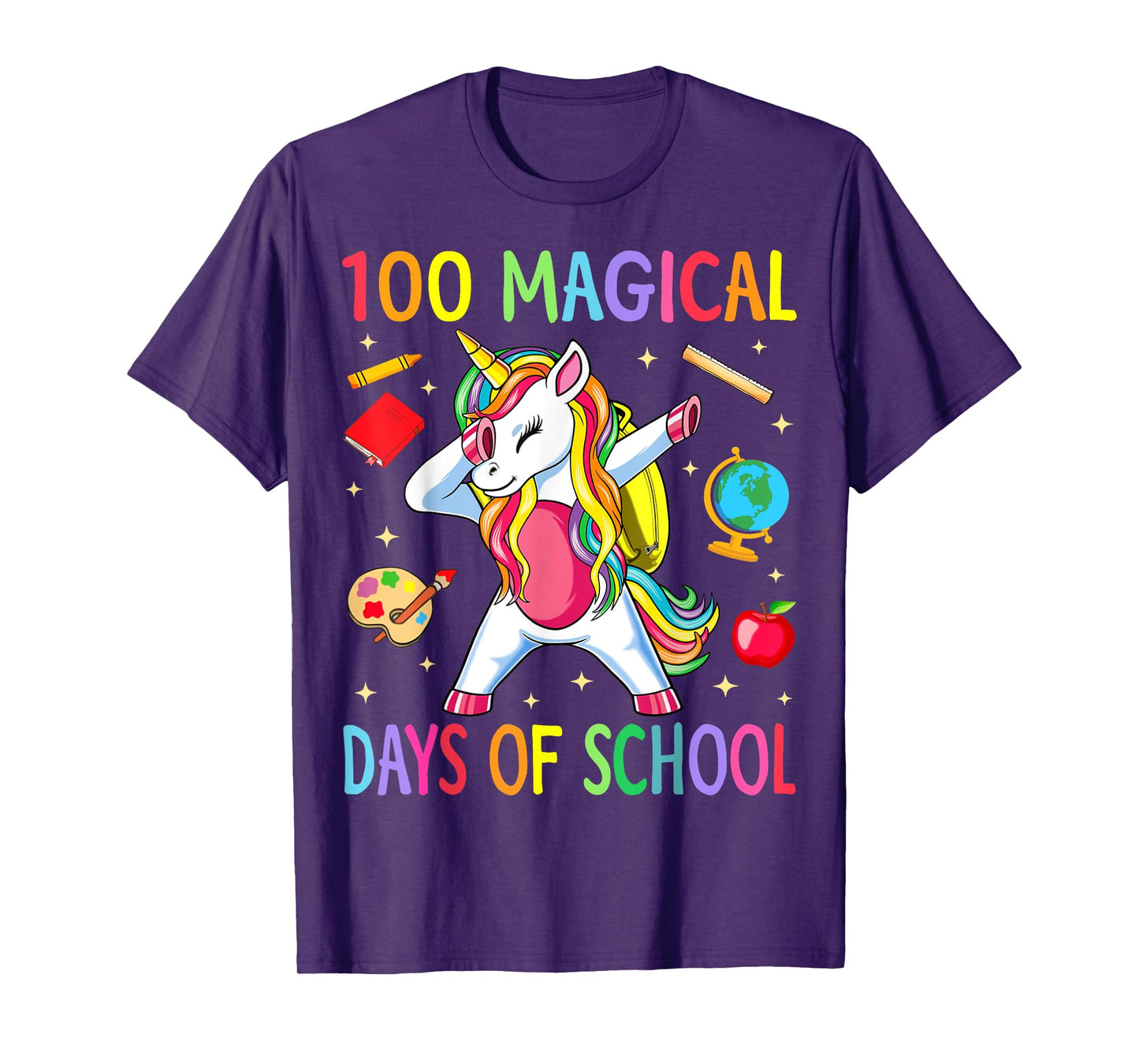 100th Day of School Unicorn 100 Magical Days Teacher Girls T-Shirt
