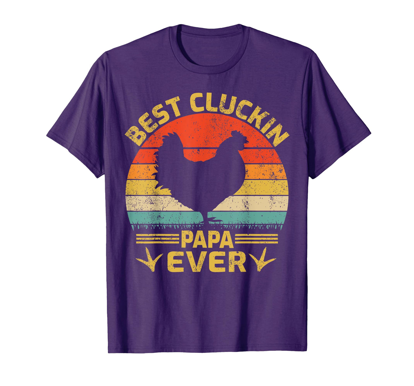 Mens Best Cluckin Papa Ever Vintage Chicken Papa Father's Day T-Shirt
