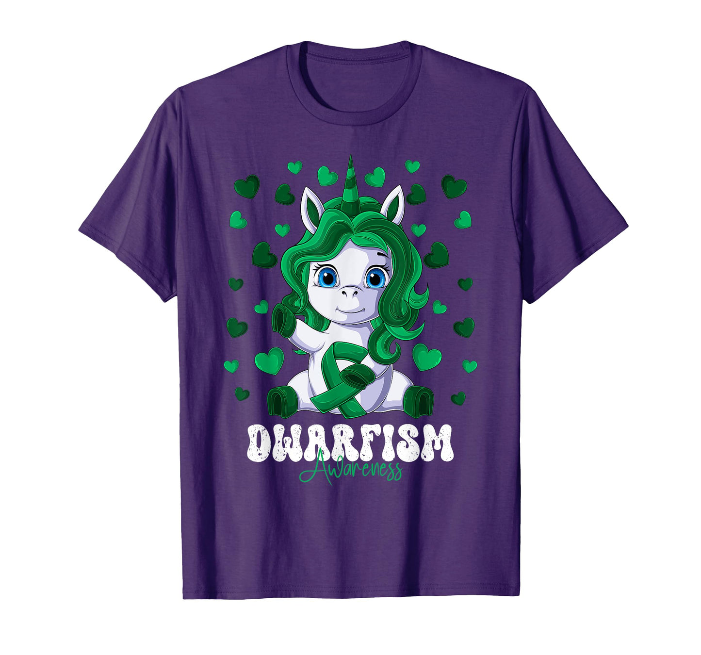 Dwarfism Awareness Month Green Ribbon Unicorn T-Shirt