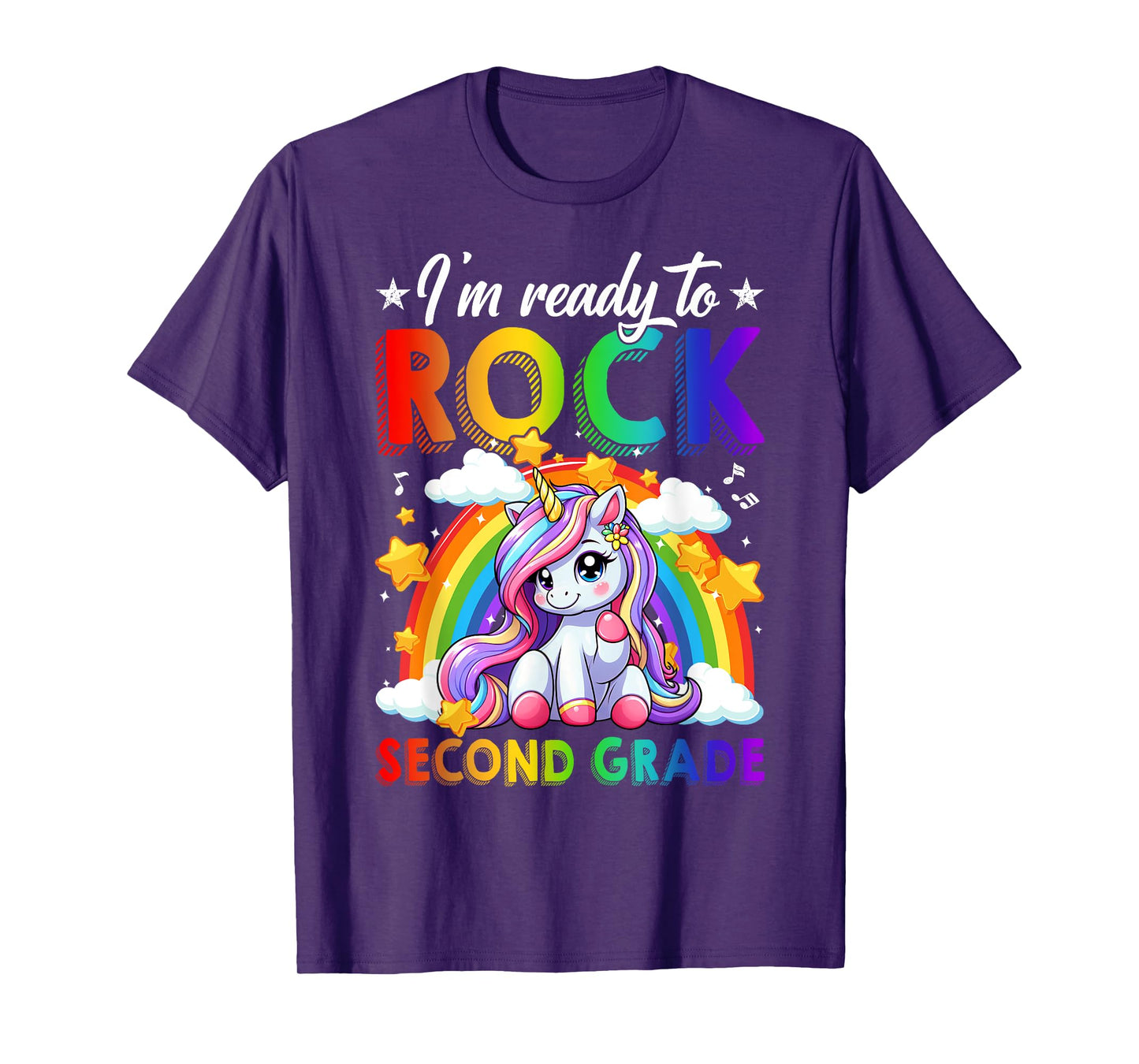 I'm Ready To Rock Second Grade Unicorn Back To School Girls T-Shirt