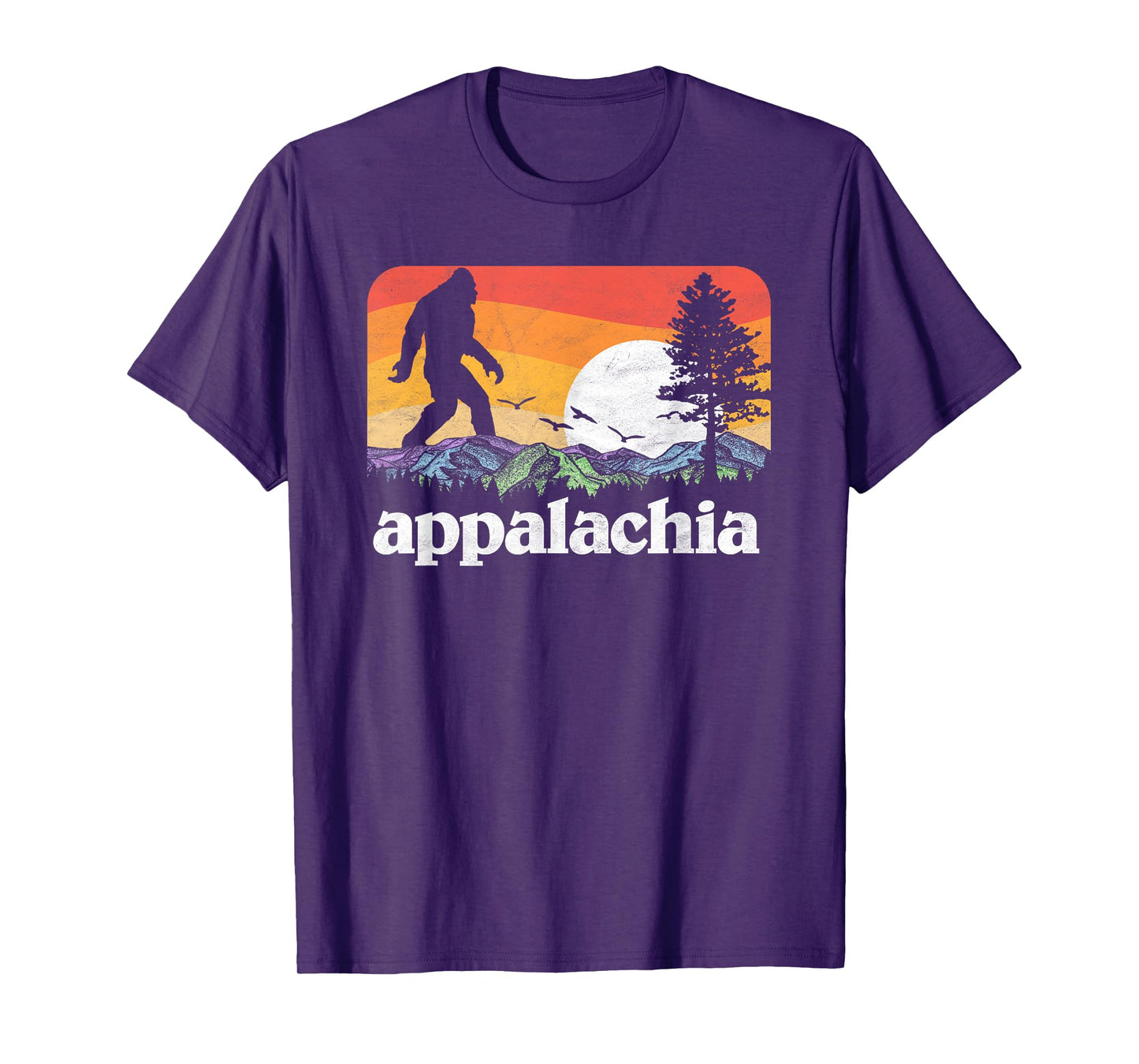 Retro Appalachia Bigfoot Mountain & Trees Nature Outdoors T-Shirt