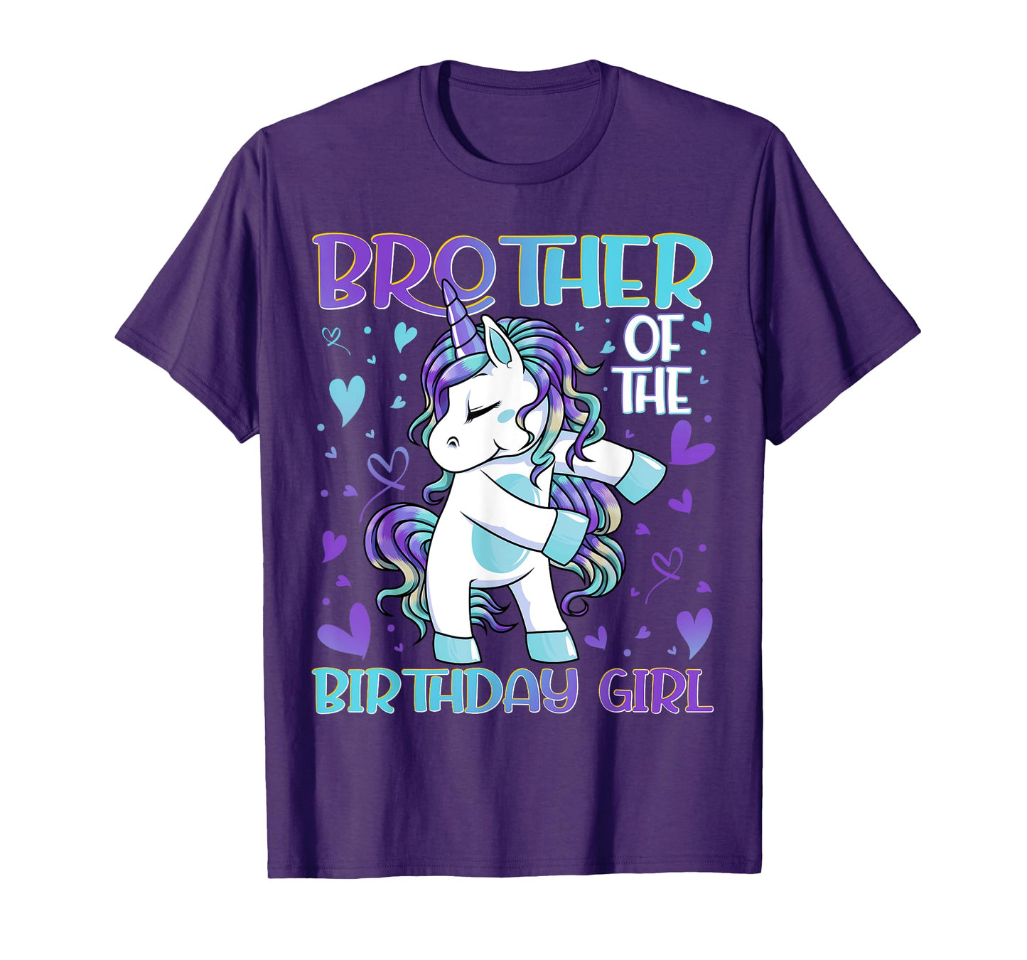 Brother of the Birthday Girl Flossing Unicorn Brother Gifts T-Shirt