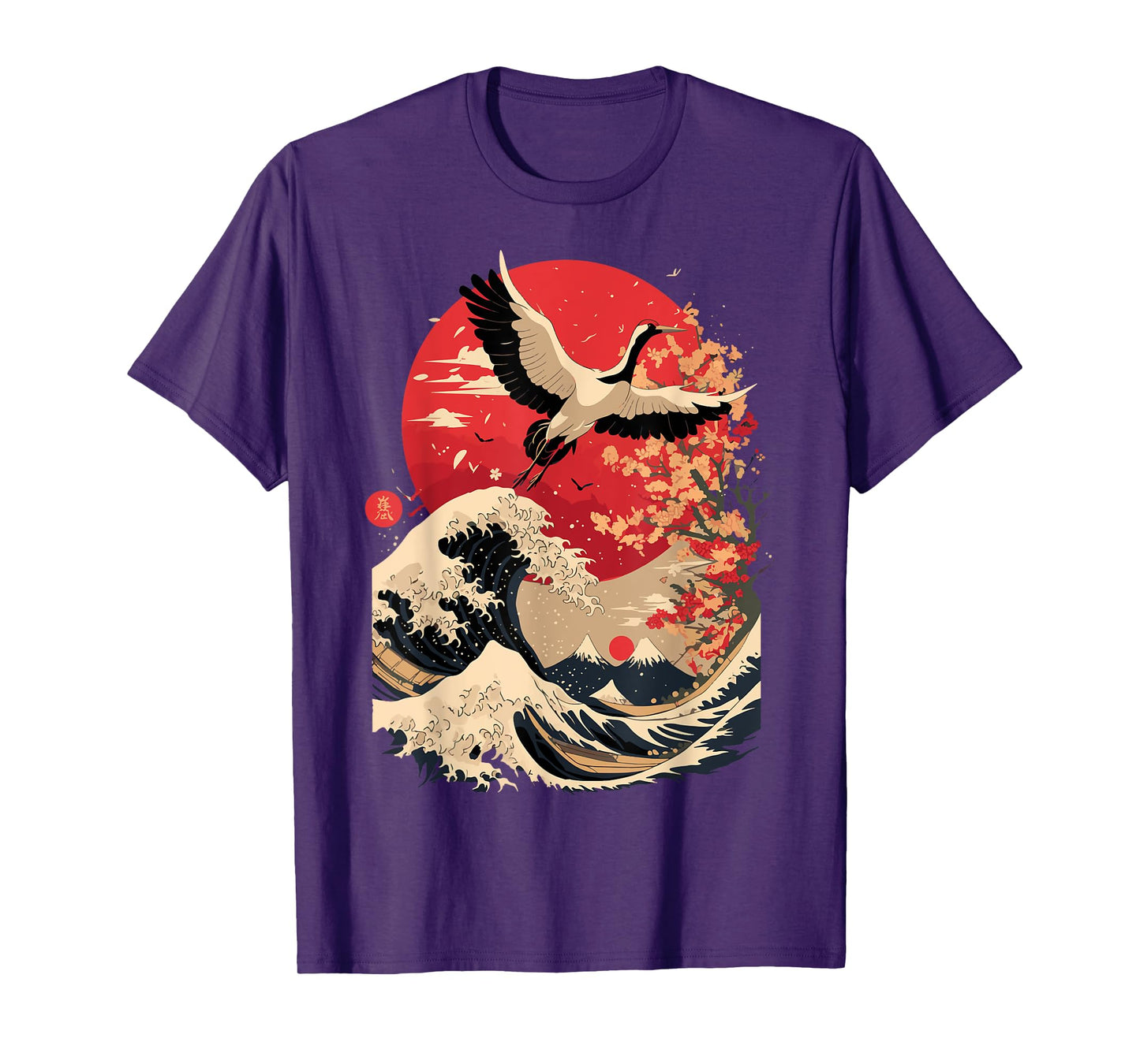 Japanese Crane Japan Cherry Blossom T-Shirt