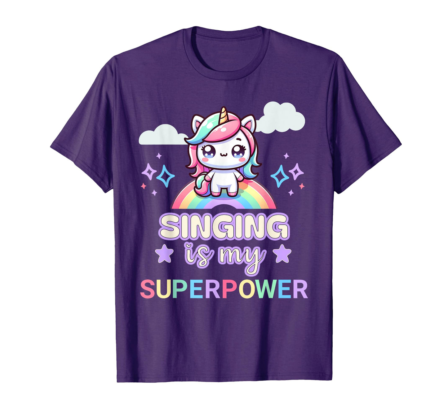 Singing Is My Superpower Funny Singing Shirts Kids Unicorn T-Shirt