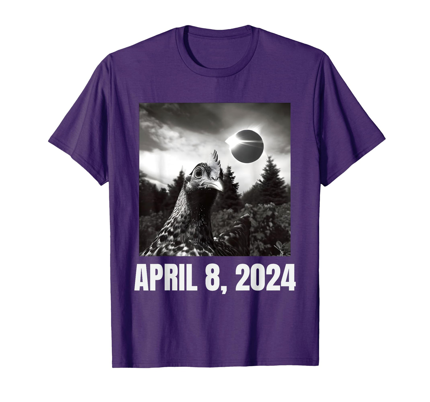 Funny 2024 Solar Eclipse Chicken Selfie Meme T-Shirt