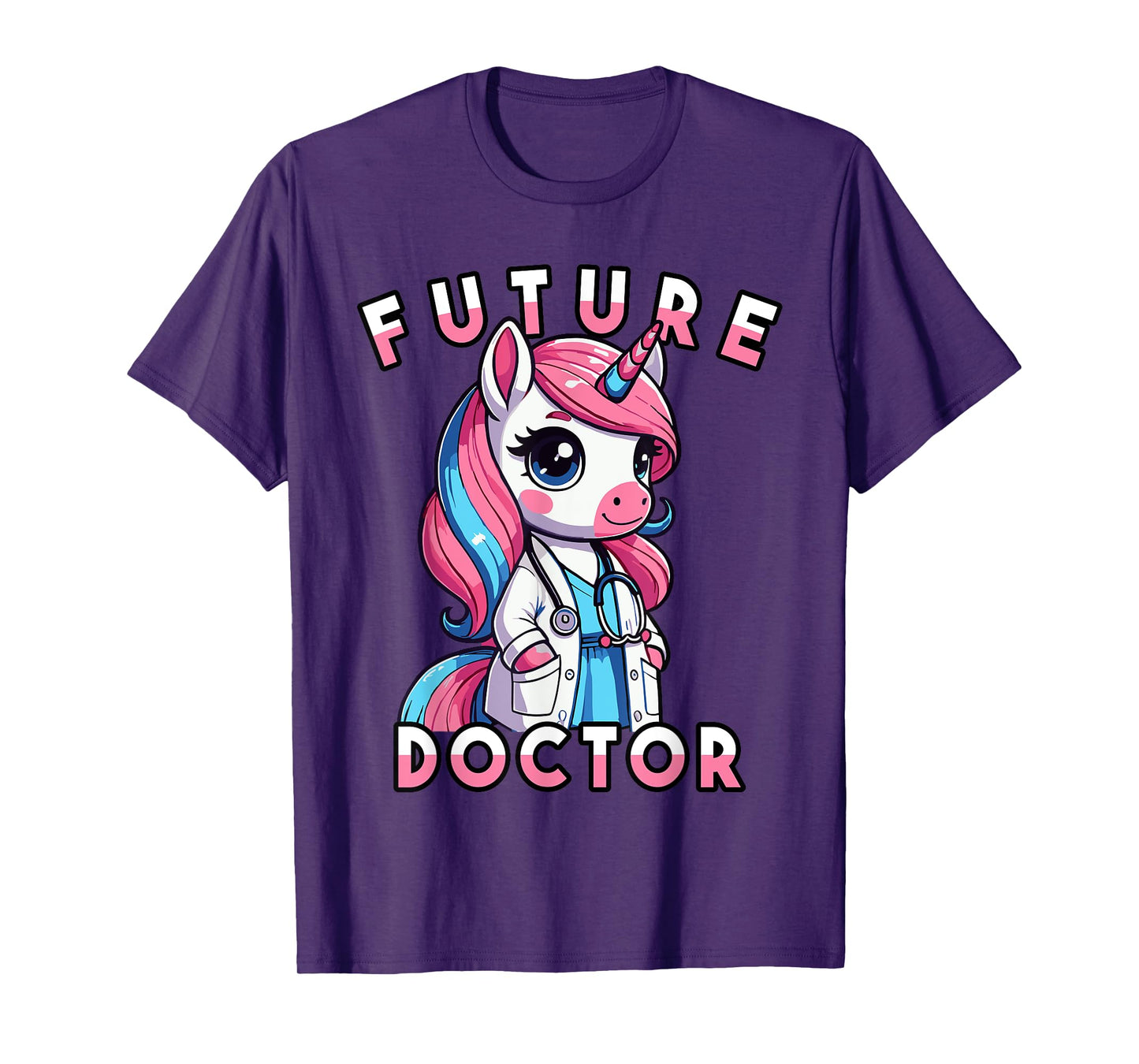 Future Doctor Girls Unicorn Medical Career Graphic T-Shirt