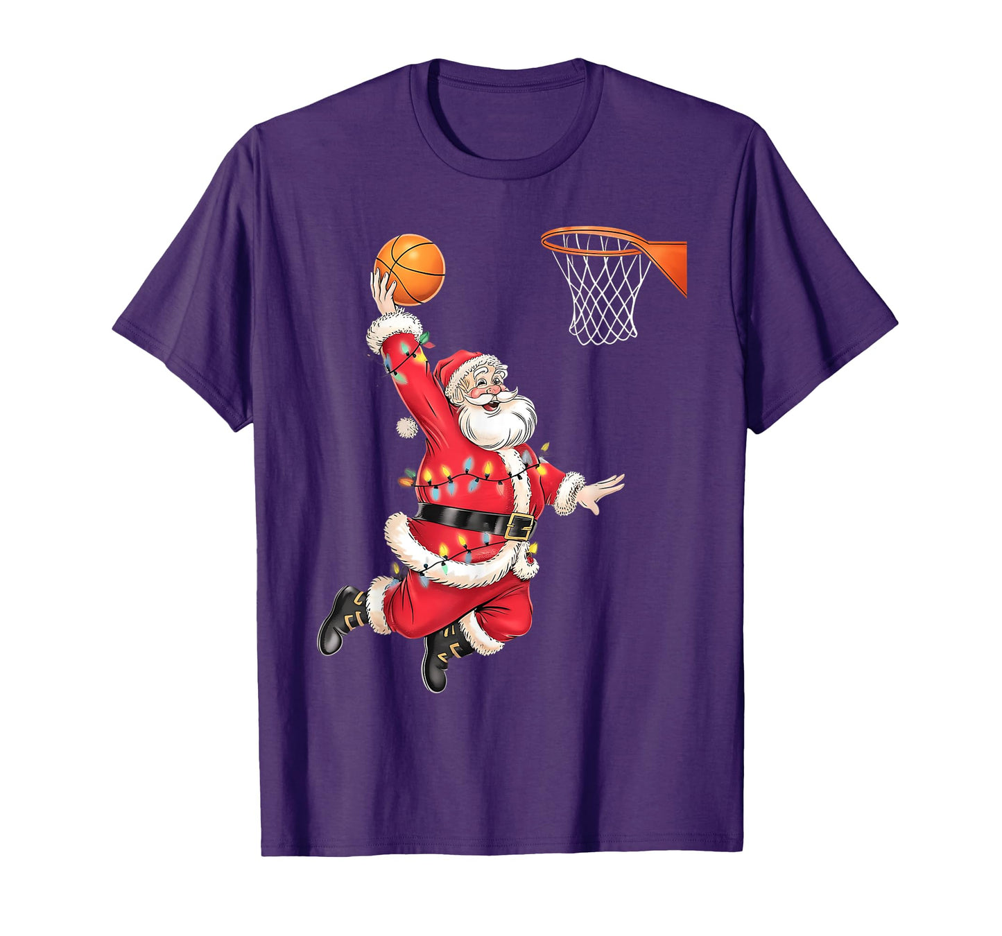 Funny Santa Claus Playing Basketball Merry Christmas Boys T-Shirt