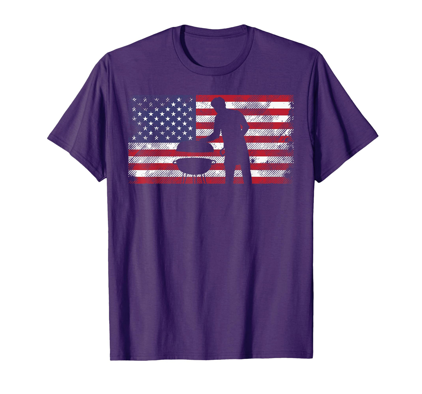American Flag Dad Bbq Grilling Barbecue Meat Patriotic Men T-Shirt
