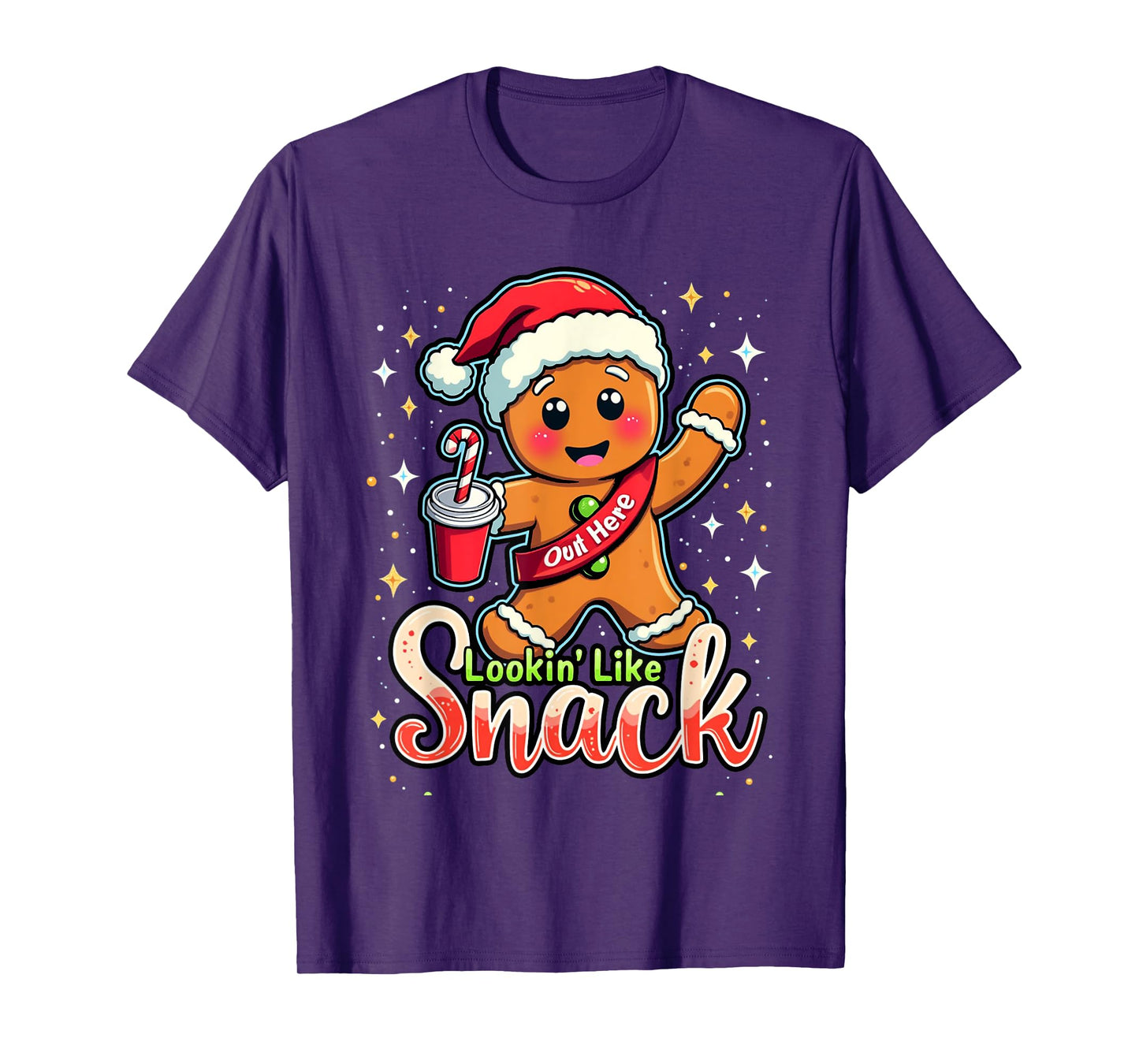 out here looking like a snack christmas funny BouJee Xmas T-Shirt