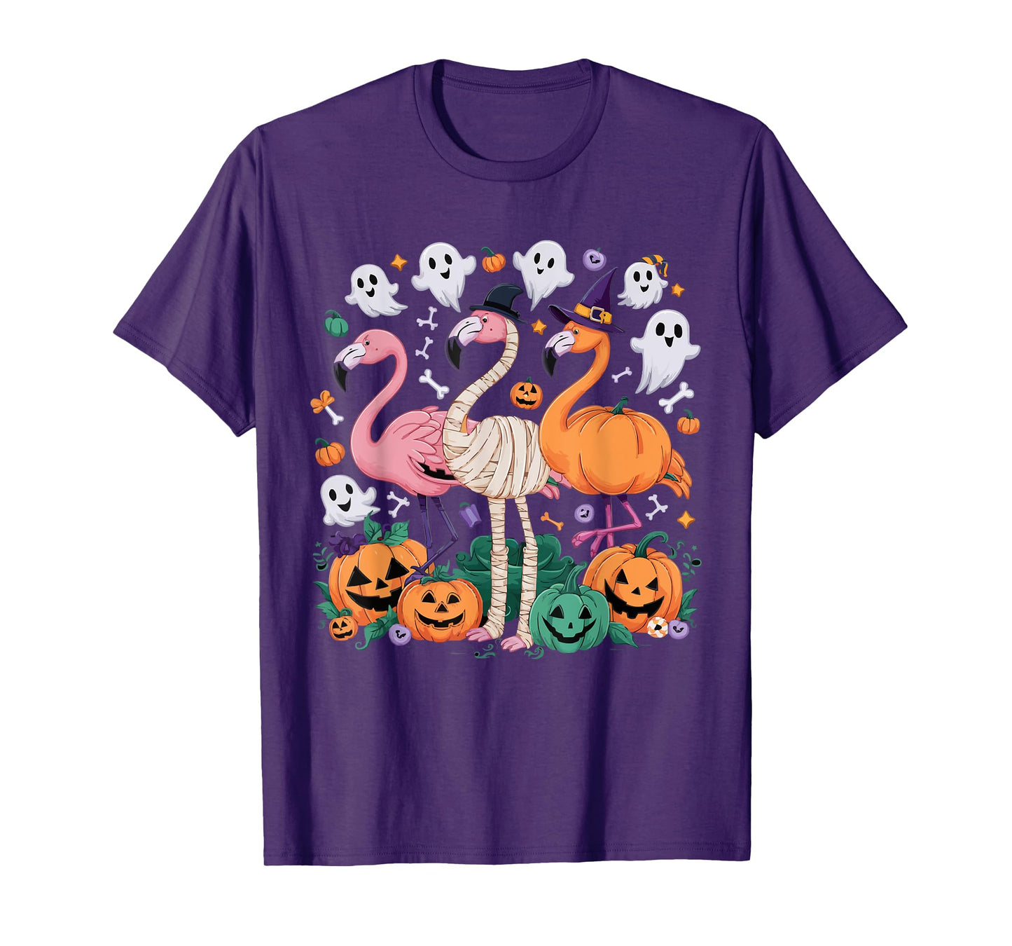 Flamingo Halloween Spooky Wading Bird Scary Trick Or Treat T-Shirt