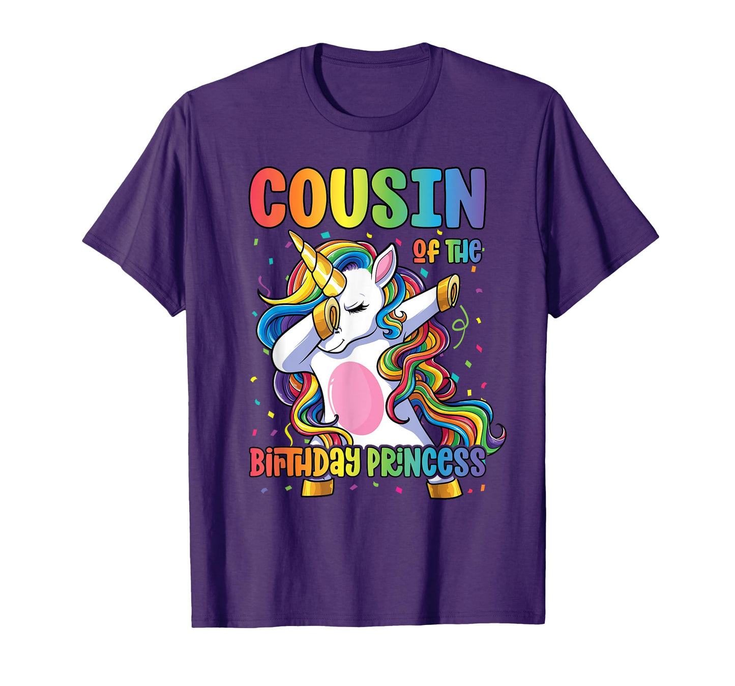 Cousin of the Birthday Princess Girl Dabbing Unicorn Cousin T-Shirt
