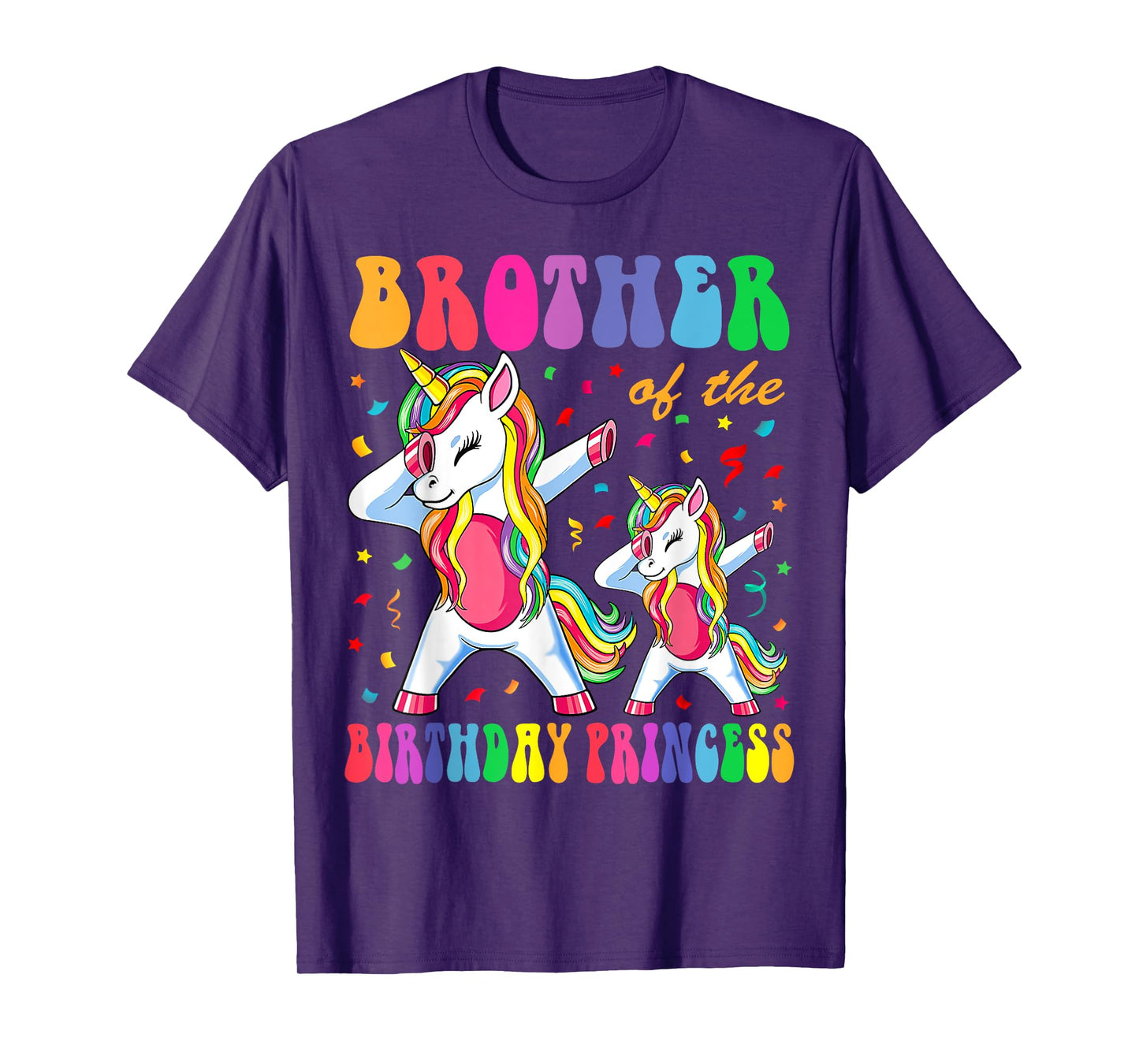 Brother of the Birthday Princess Girl Dabbing Unicorn Family T-Shirt