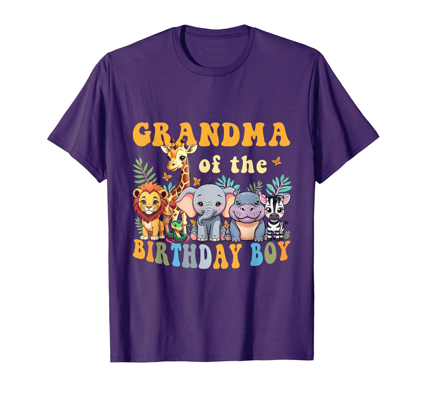 Grandma of the Birthday Boy Safari Jungle Animal Matching T-Shirt