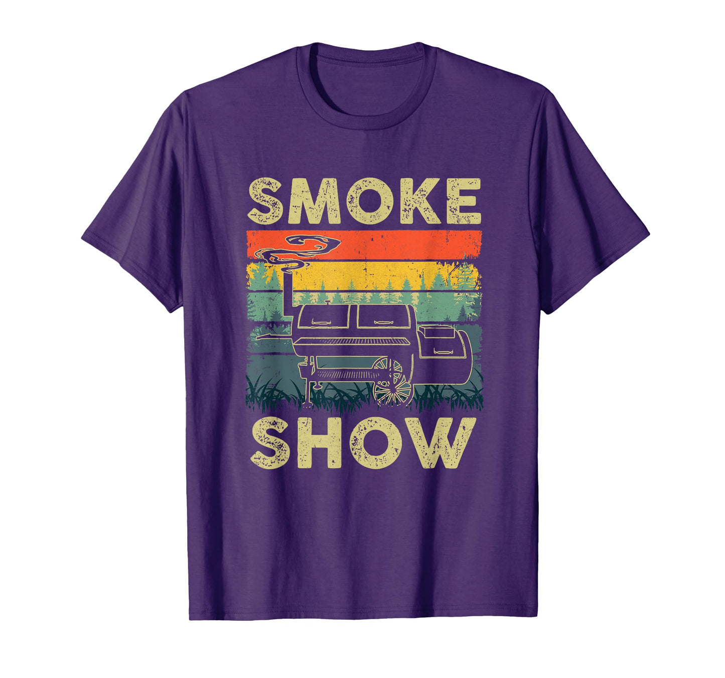 Smoke Show Funny Bbq Smoker Grilling Meat Smoking Retro T-Shirt