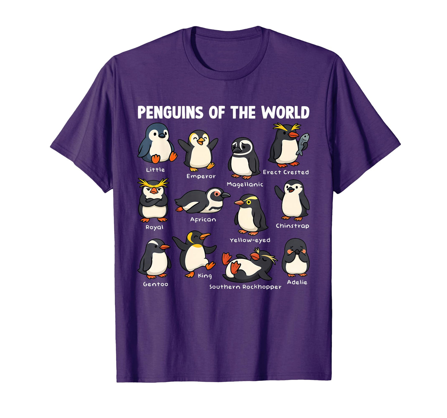 Penguin Sea Animals of The World Kawaii Zoo Bird Lovers T-Shirt