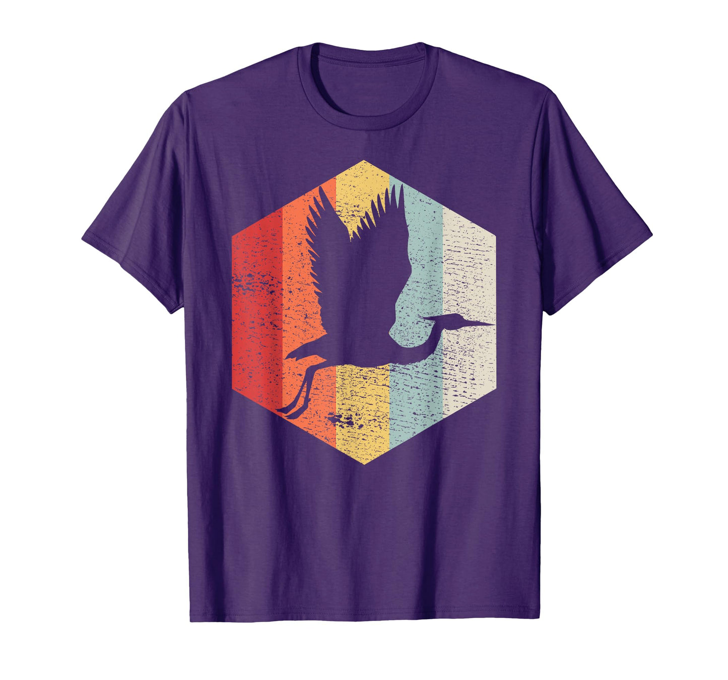 Classic Crane Bird Silhouette Shirt Retro Vintage Crane Bird T-Shirt