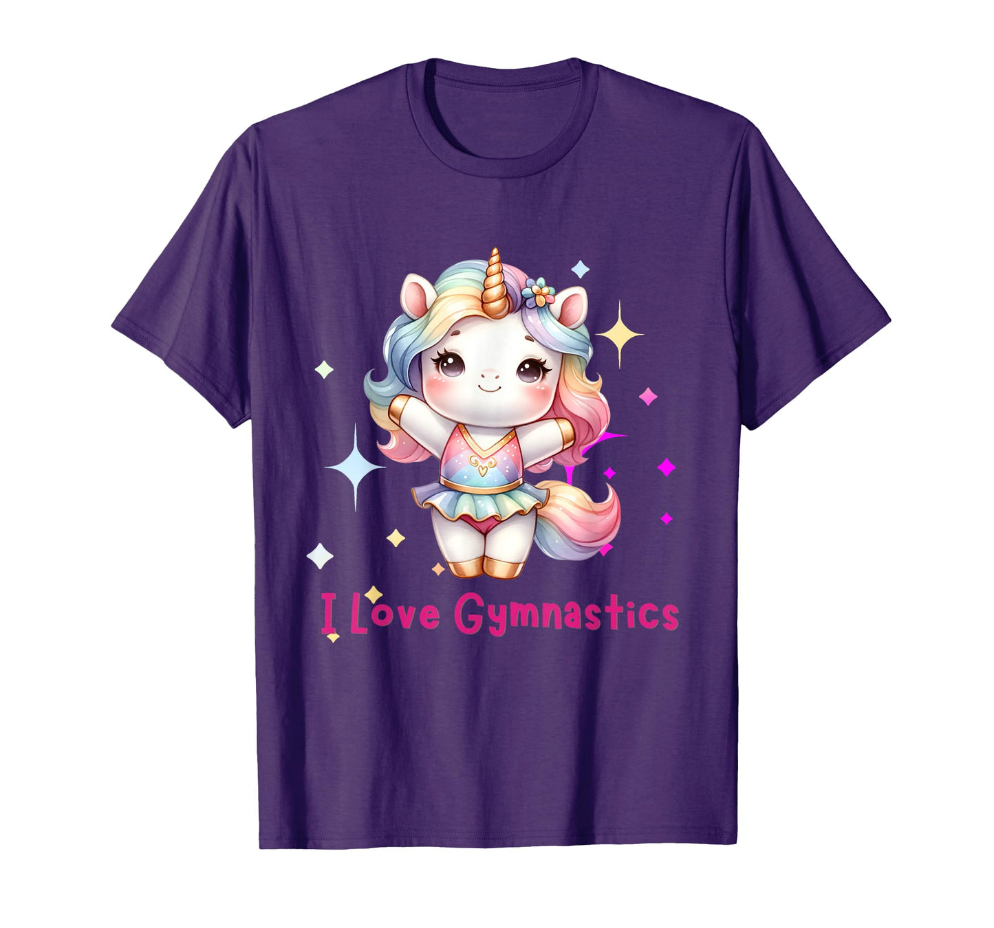 I love Gymnastics with Cute Gymnast Unicorn for Girls Kids T-Shirt