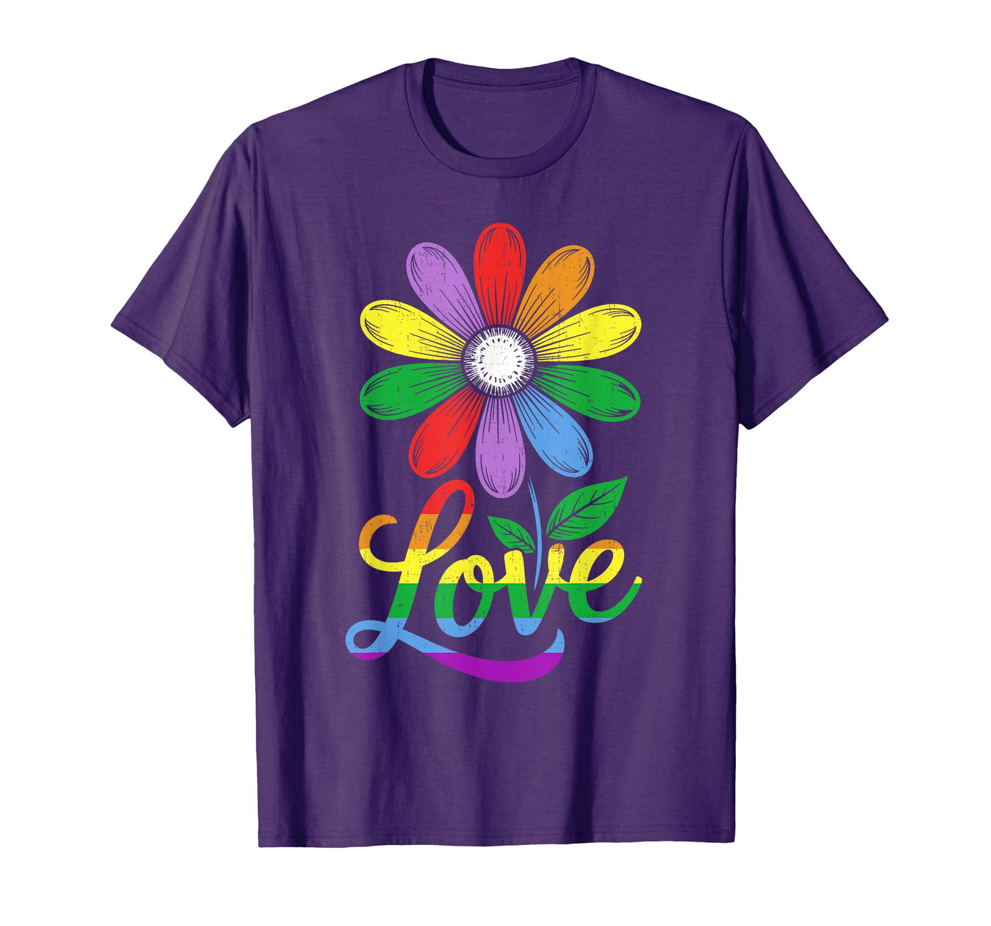 Pride Shirts Retro Flower Rainbow Ally LGBTQ Gay Pride Gift T-Shirt