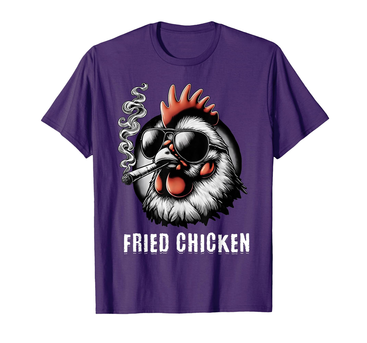 Fried Chicken Sunglasses Smoking Funny 420 Marijuana Weed T-Shirt