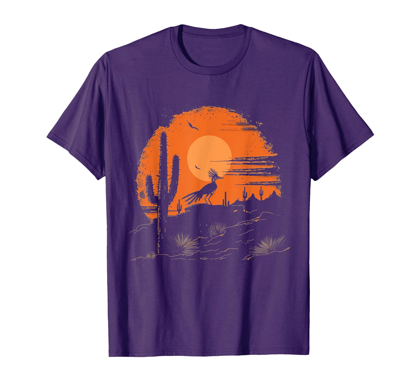 Roadrunner Bird Desert Landscape Cactus Arizona Texas Nevada T-Shirt