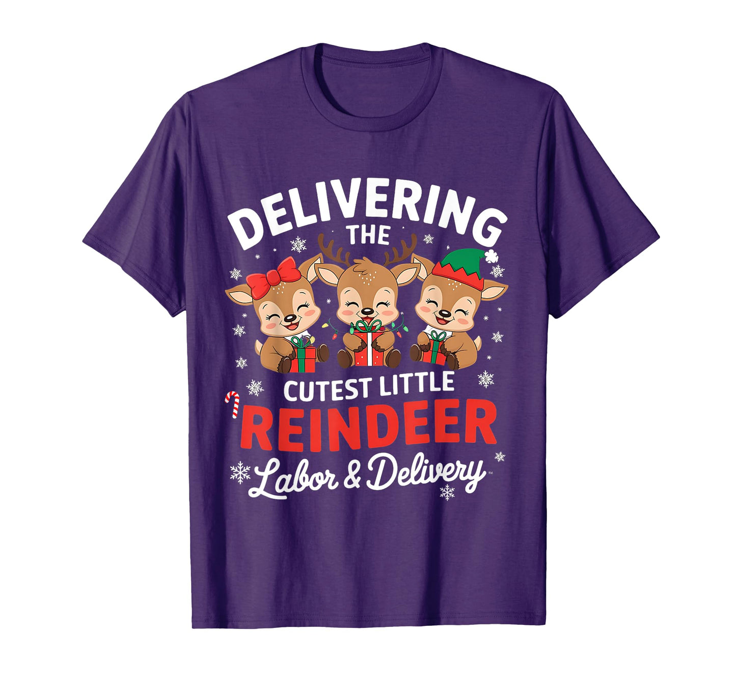 Christmas Delivering the Cutest Reindeer Labor and Delivery T-Shirt