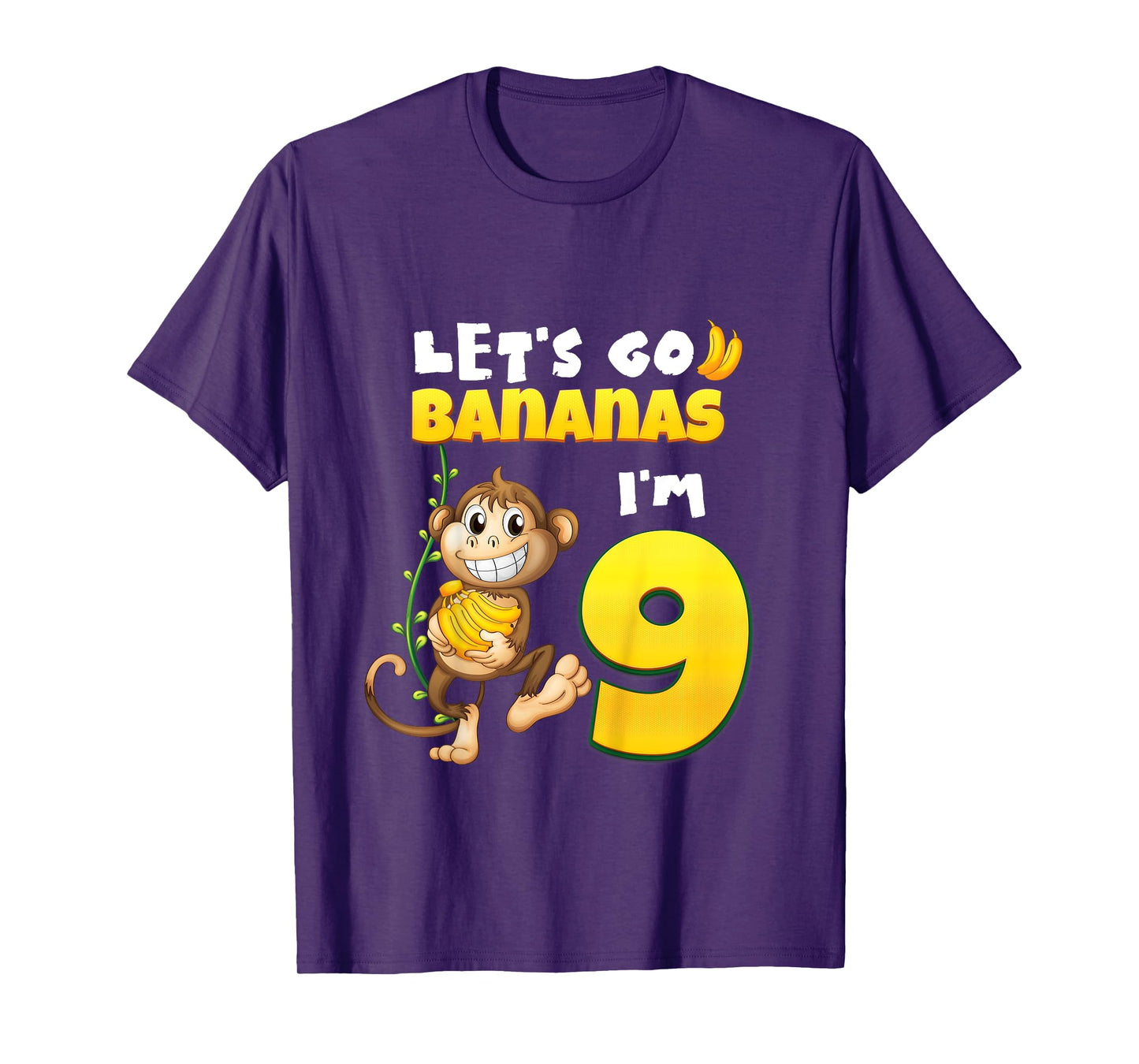 Let's Go Bananas I'm 9 Zoo Animal Jungle Safari 9th Birthday T-Shirt