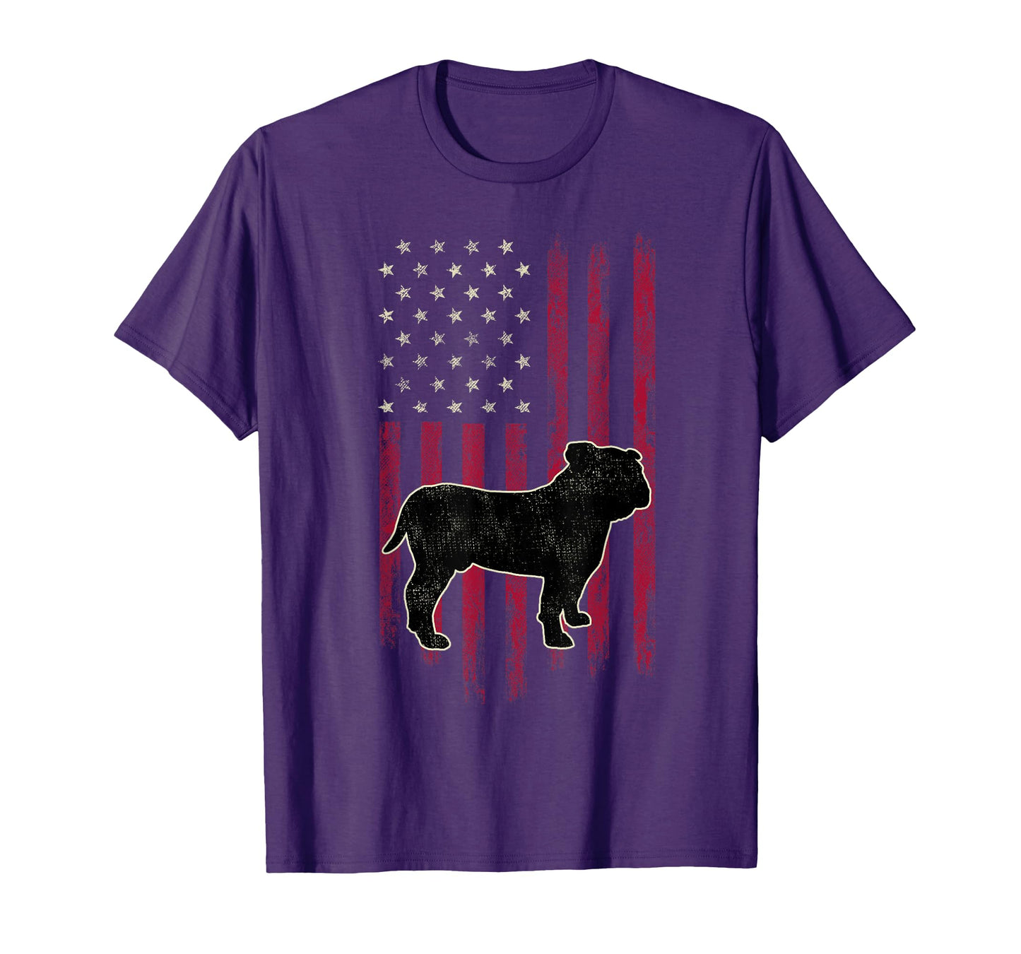 English Bulldog Dog Lovers American Flag 4th Of July T-Shirt