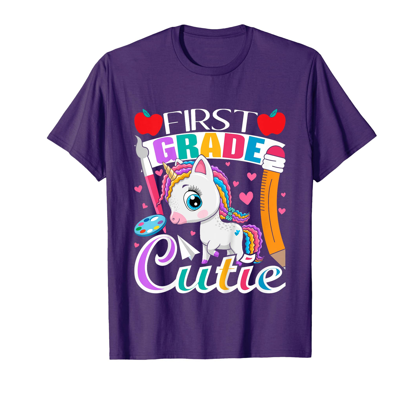 First Grade Cutie - First Day Of School Student Unicorn T-Shirt